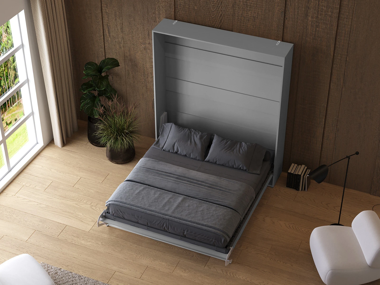Murphy Bed 180x200 Vertical (M1) Pearl Gray picture 7