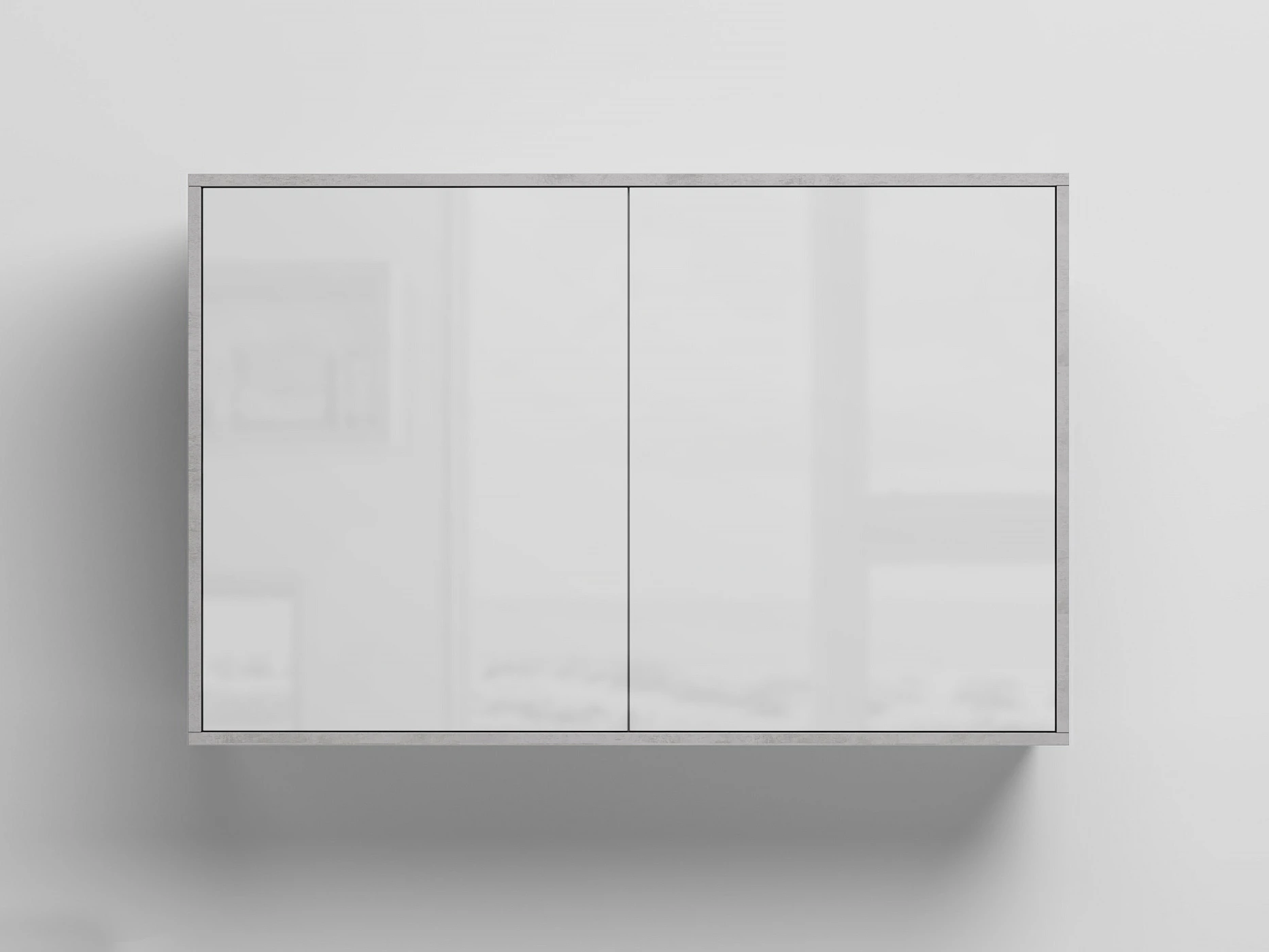 Wall Cabinet with 2 doors Concrete / Platinum White Gloss picture 1