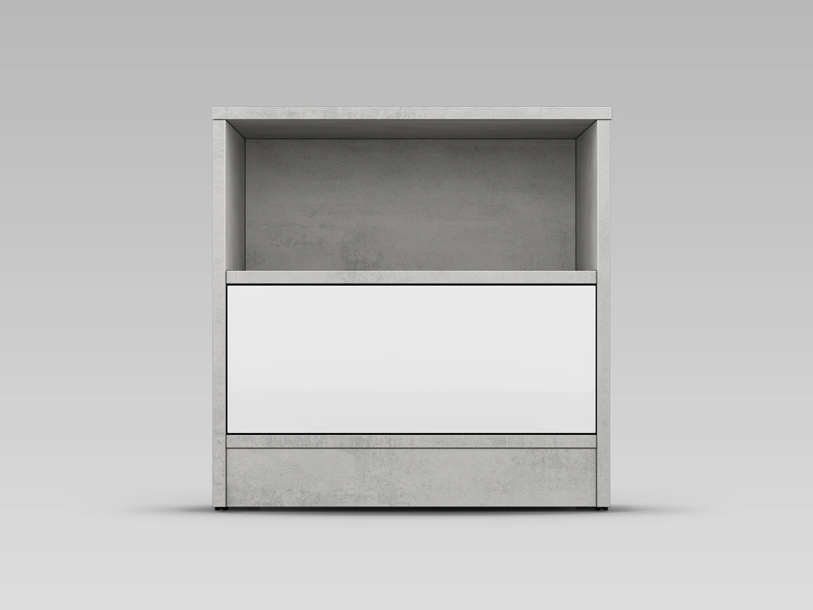 1 Bedside table Standard Concrete / White Gloss