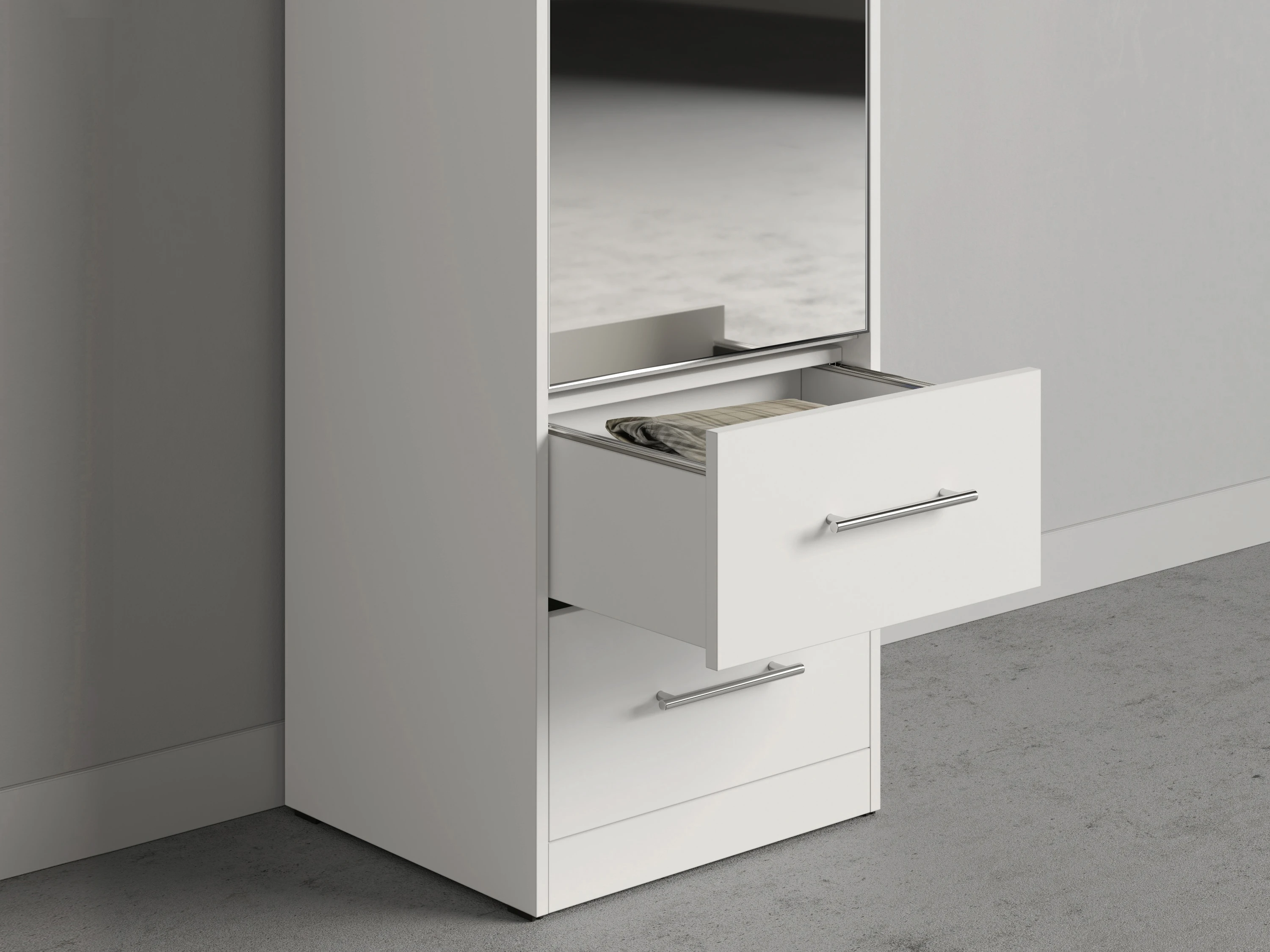 Cabinet 50 cm (Standard 45 cm depth) White / Mirror / White picture 3
