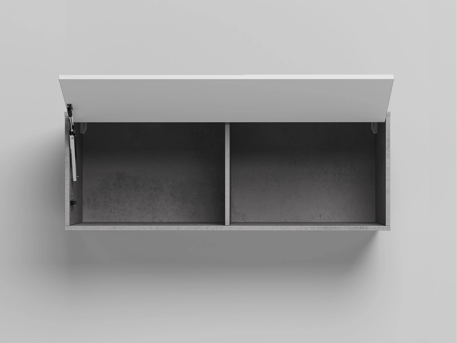 2 Wall cabinet - One door Concrete / White Gloss