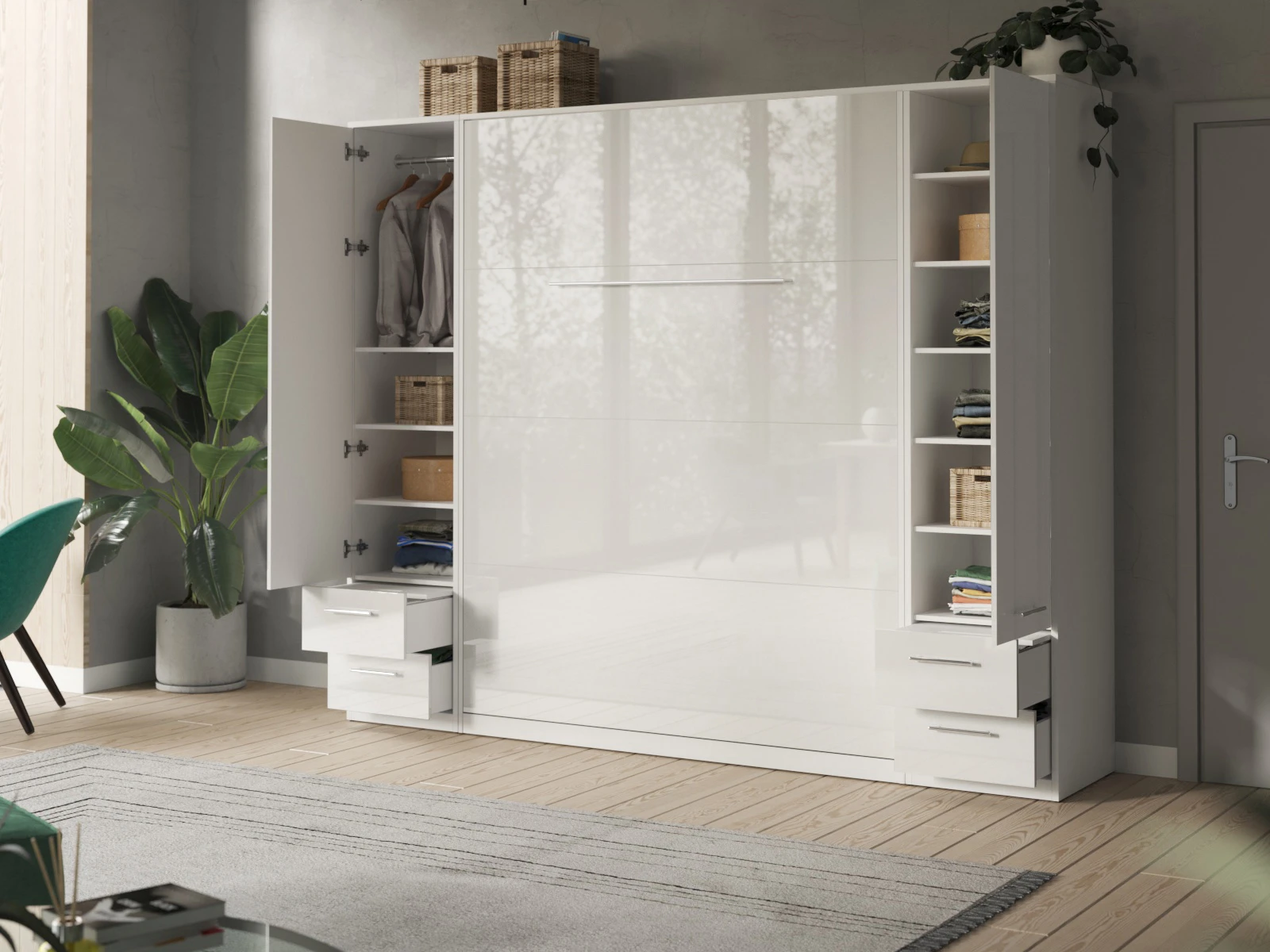 Cabinet 50 cm (Standard 55 cm depth) White / White Gloss picture 10
