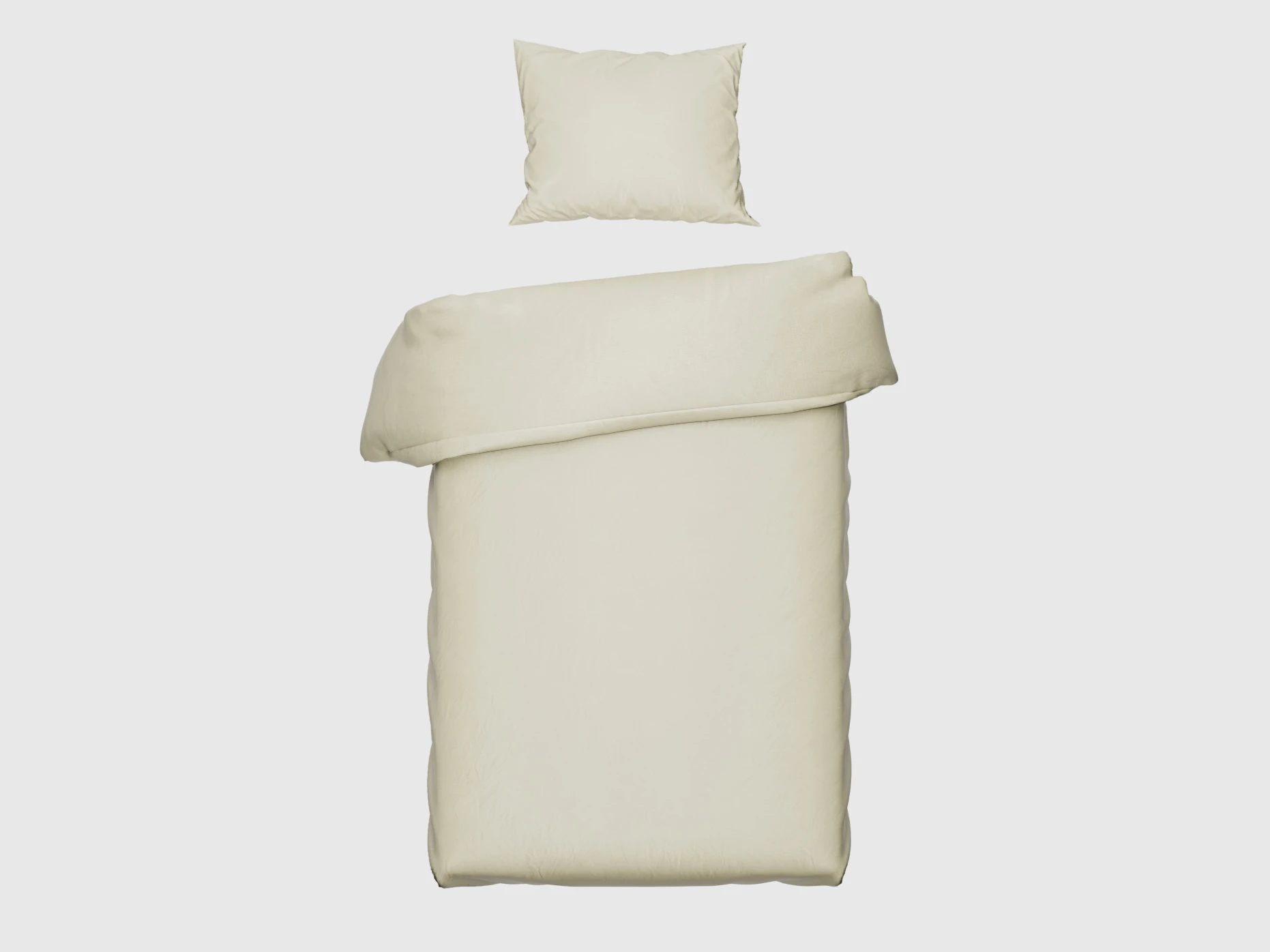 Satin bed linen 155x220 cm Cream (2-piece) with zipper  picture 1