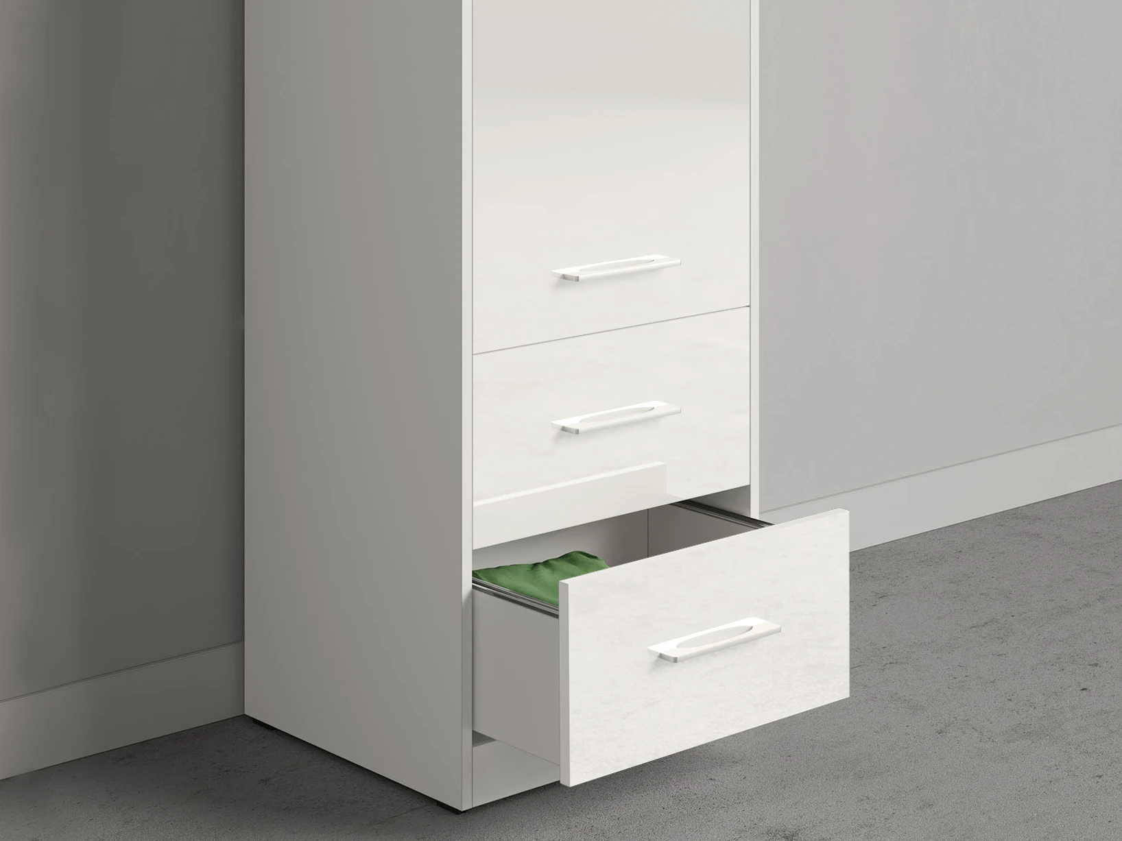 Cabinet 50 cm (Standard 45 cm depth) White / White Gloss picture 5