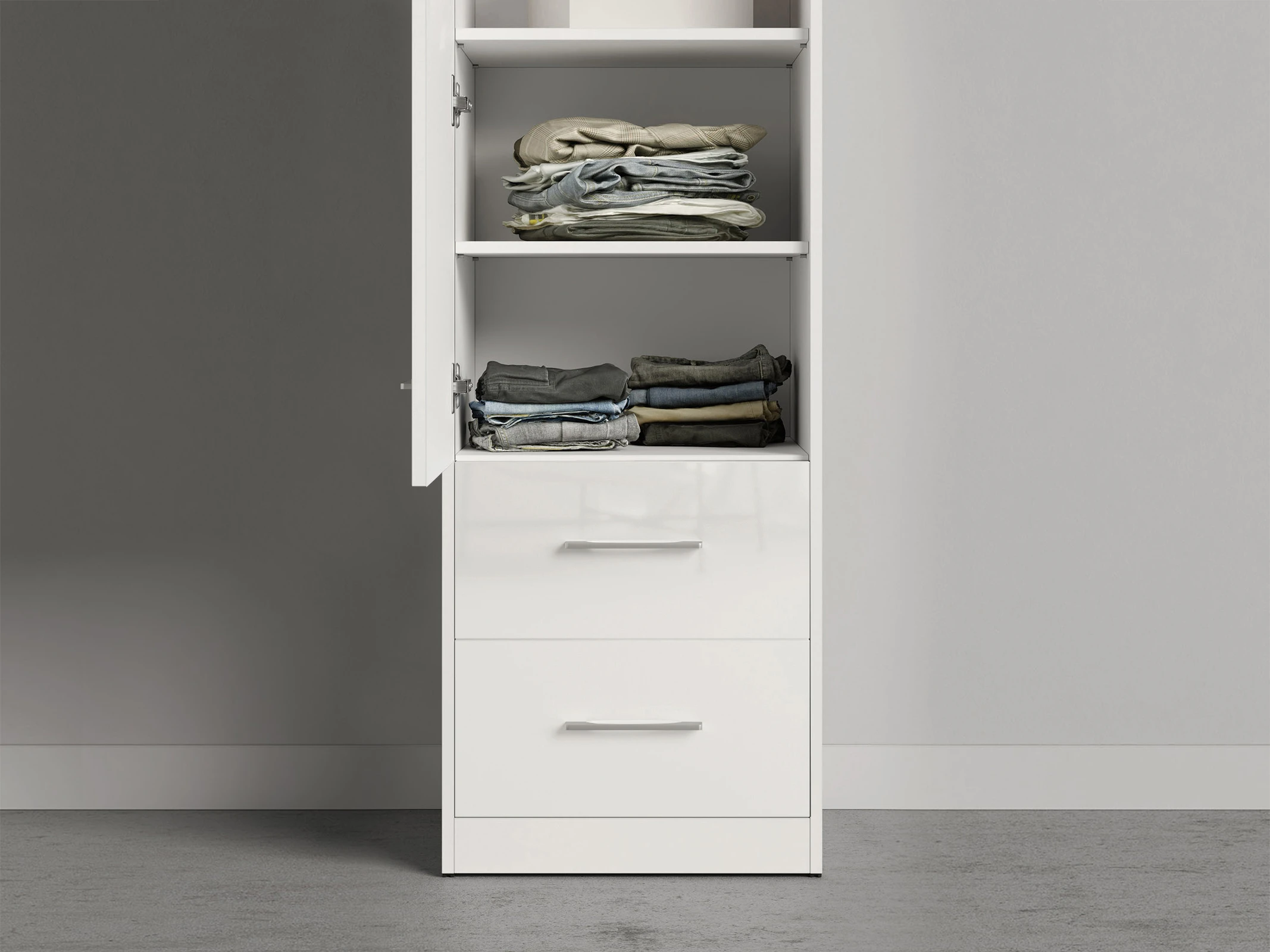 Cabinet 50 cm (Standard 45 cm depth) White / White Gloss picture 7