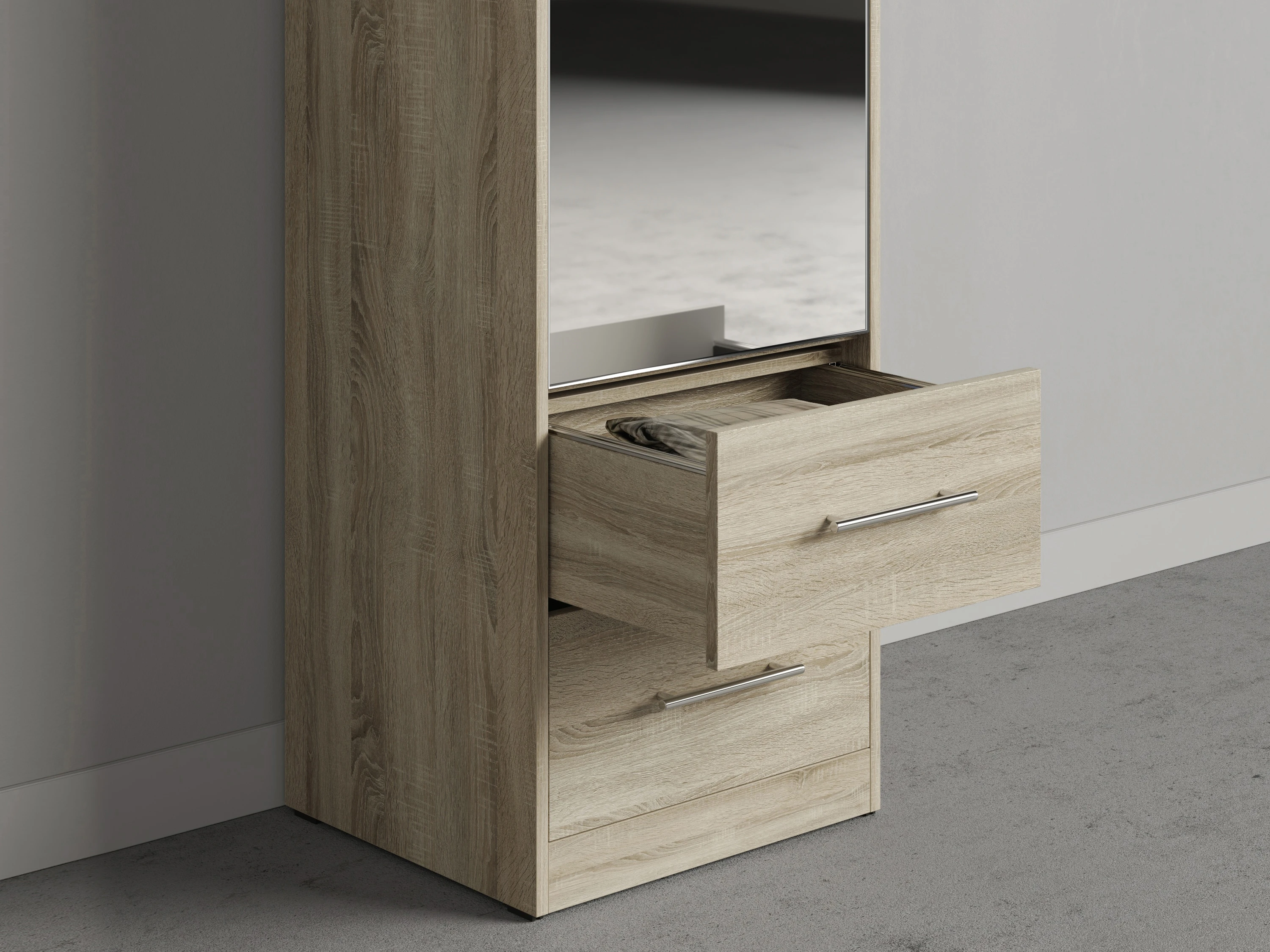 Cabinet 50 cm (Standard 45 cm depth) Oak Sonoma / Mirror / Oak Sonoma picture 4