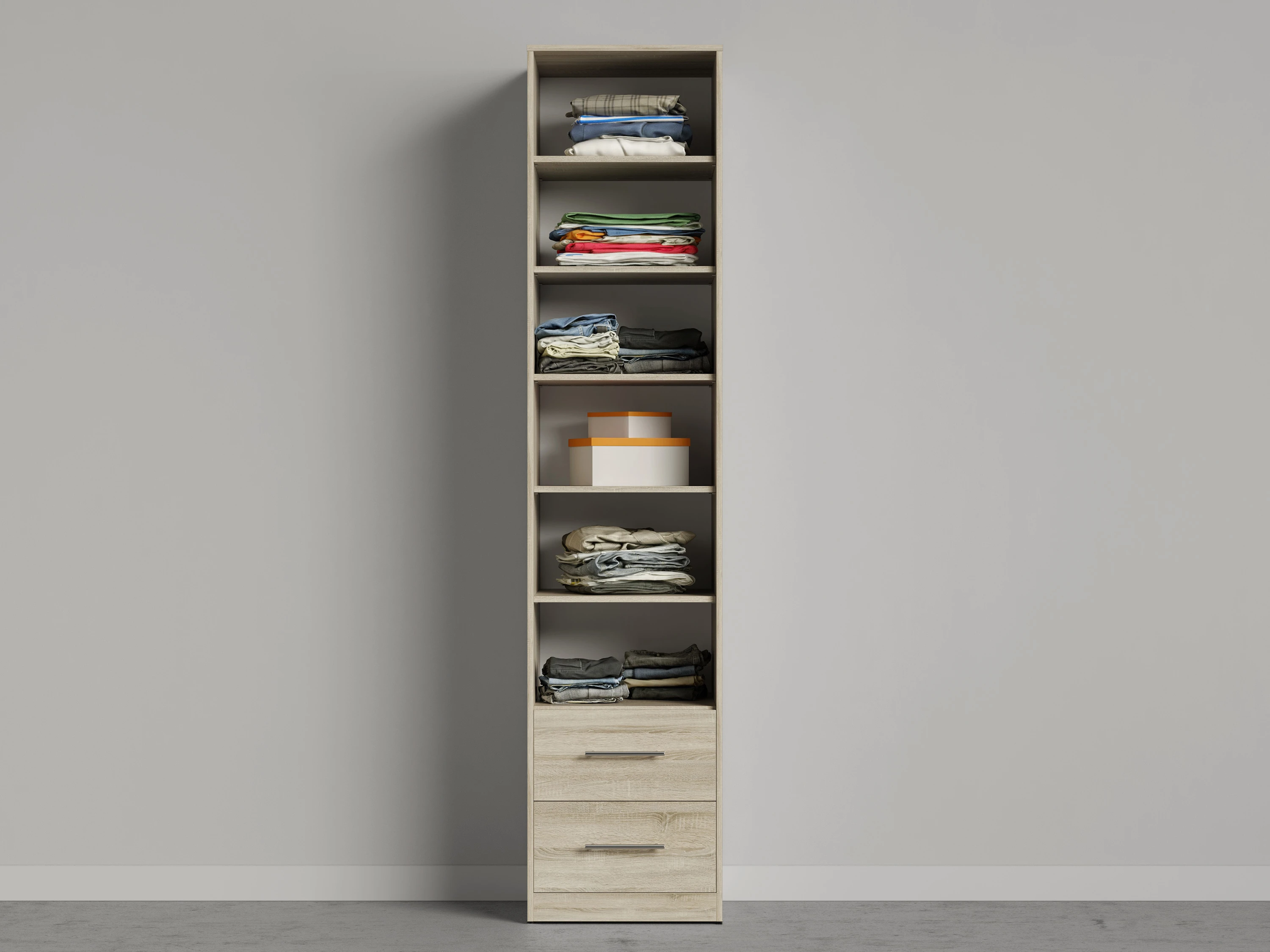 2 Cabinet 50 cm (Standard 45 cm depth) Oak Sonoma / Mirror / Oak Sonoma