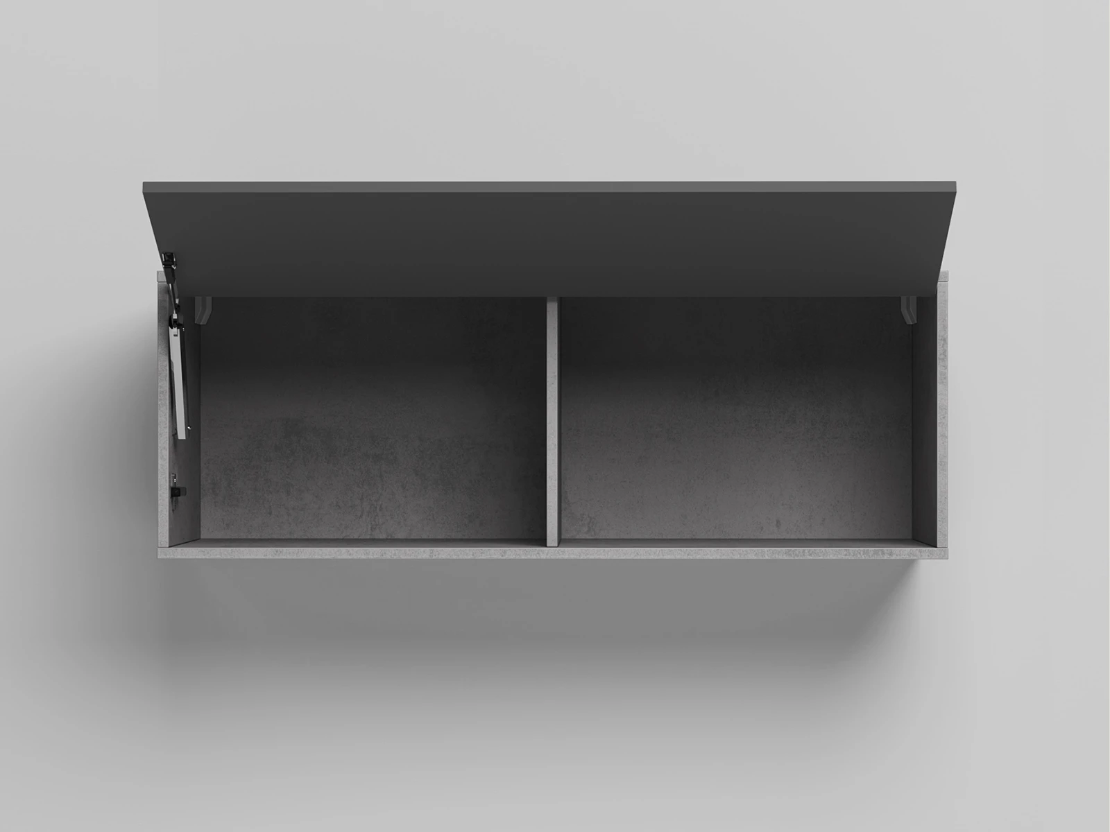 2 Wall cabinet - One door Concrete / Anthracite Gloss