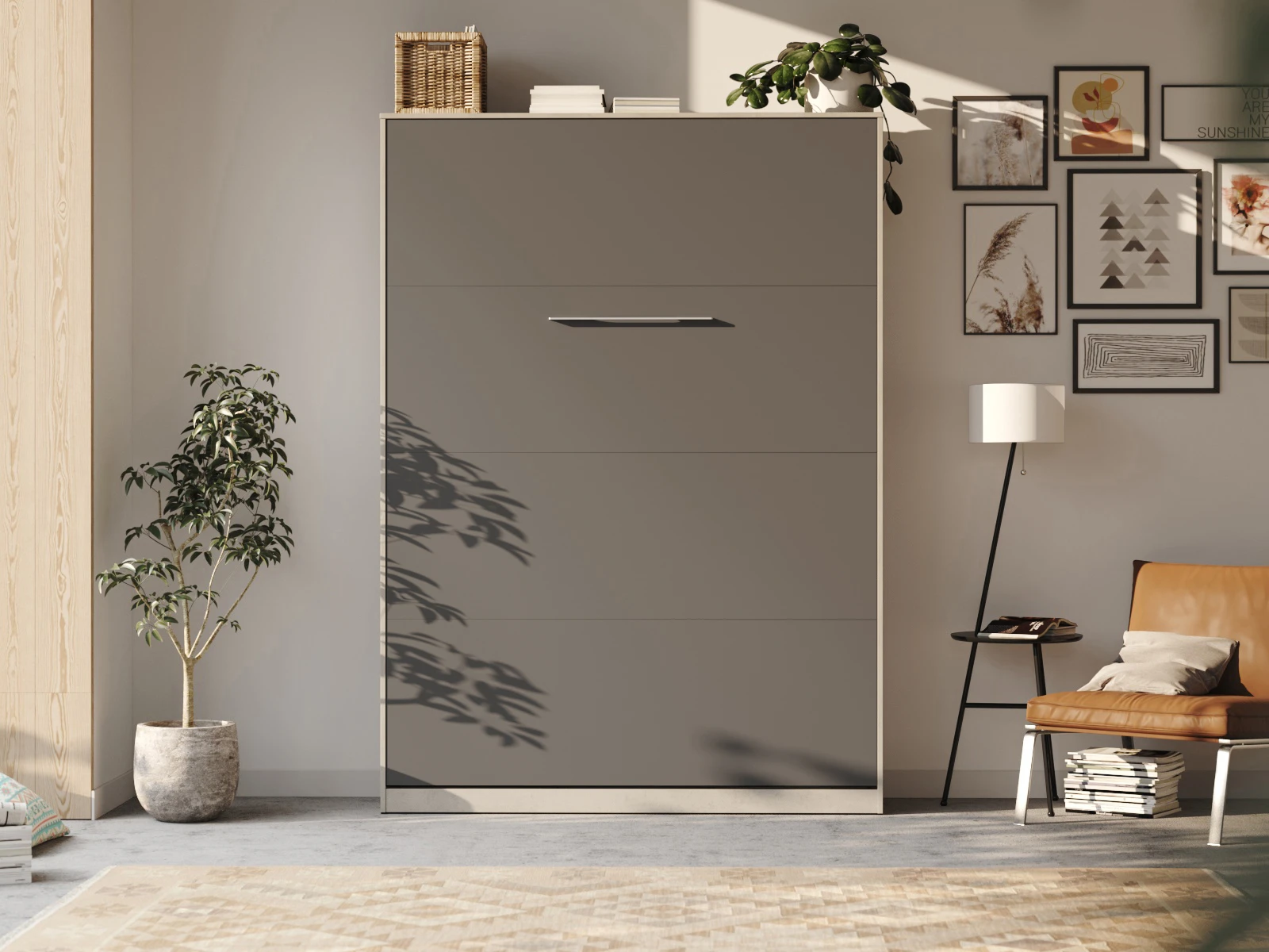 Murphy Bed 140x200 Vertical (Standard 45 cm depth) Concrete / Anthracite picture 3