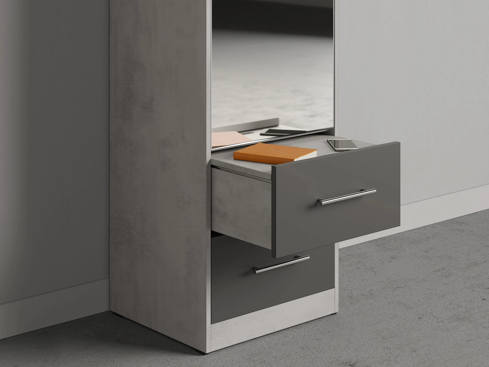 Cabinet 50 cm (Standard 45 cm depth) Concrete / Lustre / Antracite picture 3
