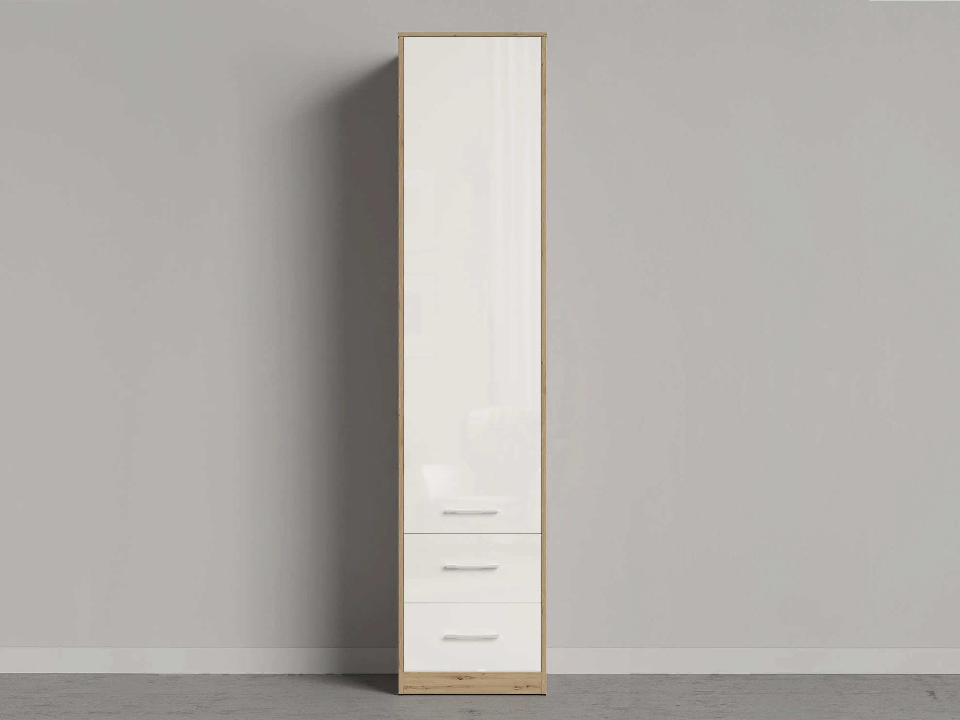 1 Cabinet 50 cm (Standard 45 cm depth) Wild Oak / White Gloss