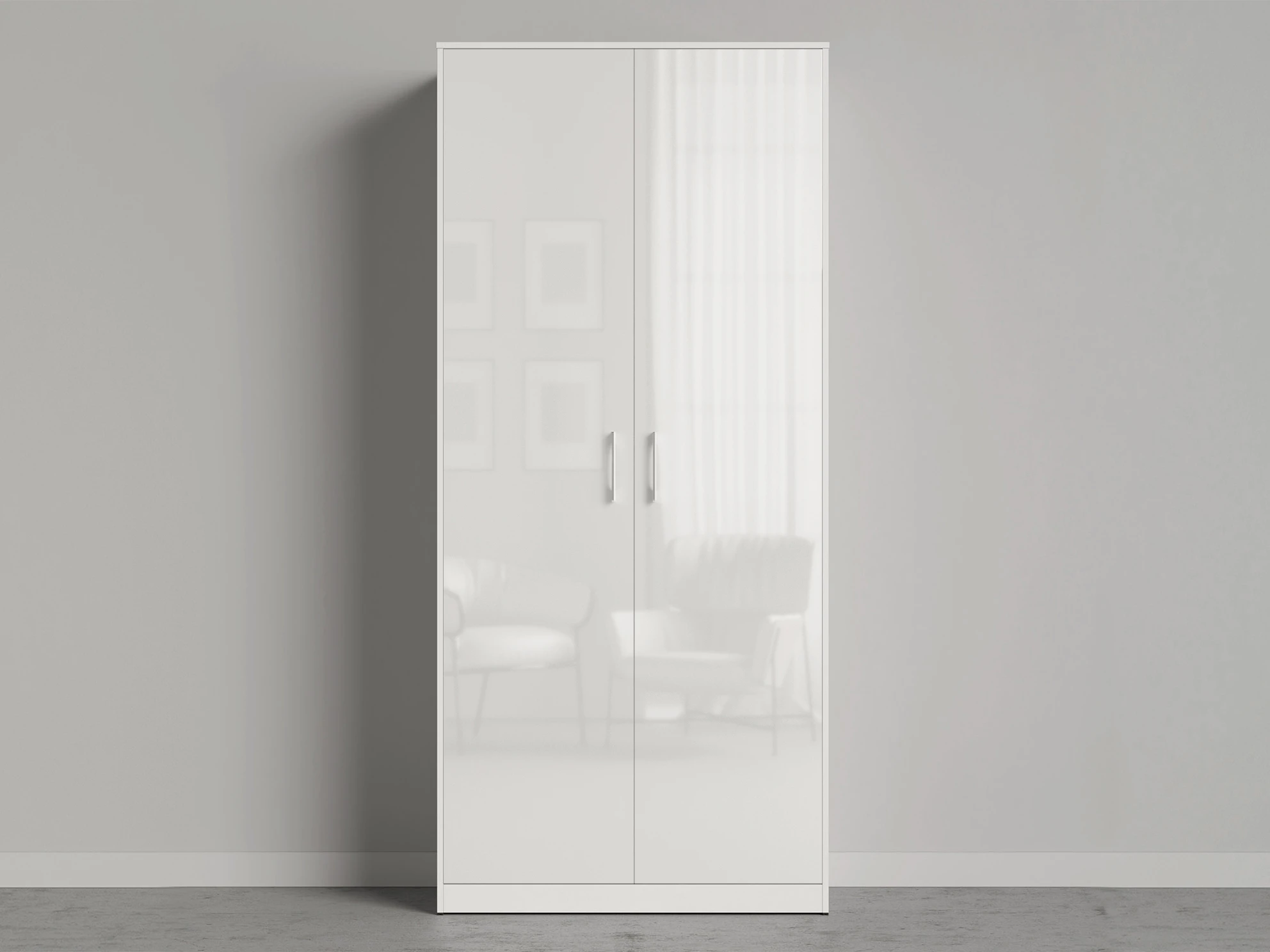 Cabinet 100 cm (Standard 45 cm depth) White / White Gloss picture 1