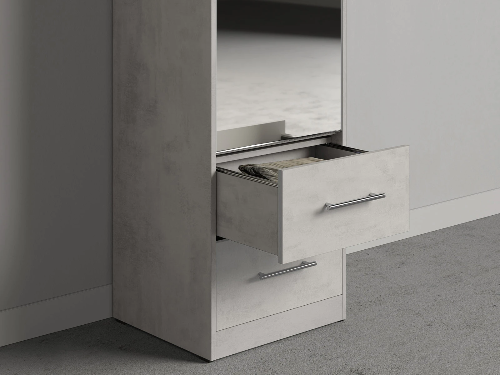 Cabinet 50 cm (Standard 45 cm depth) Concrete / Mirror / Concrete picture 4
