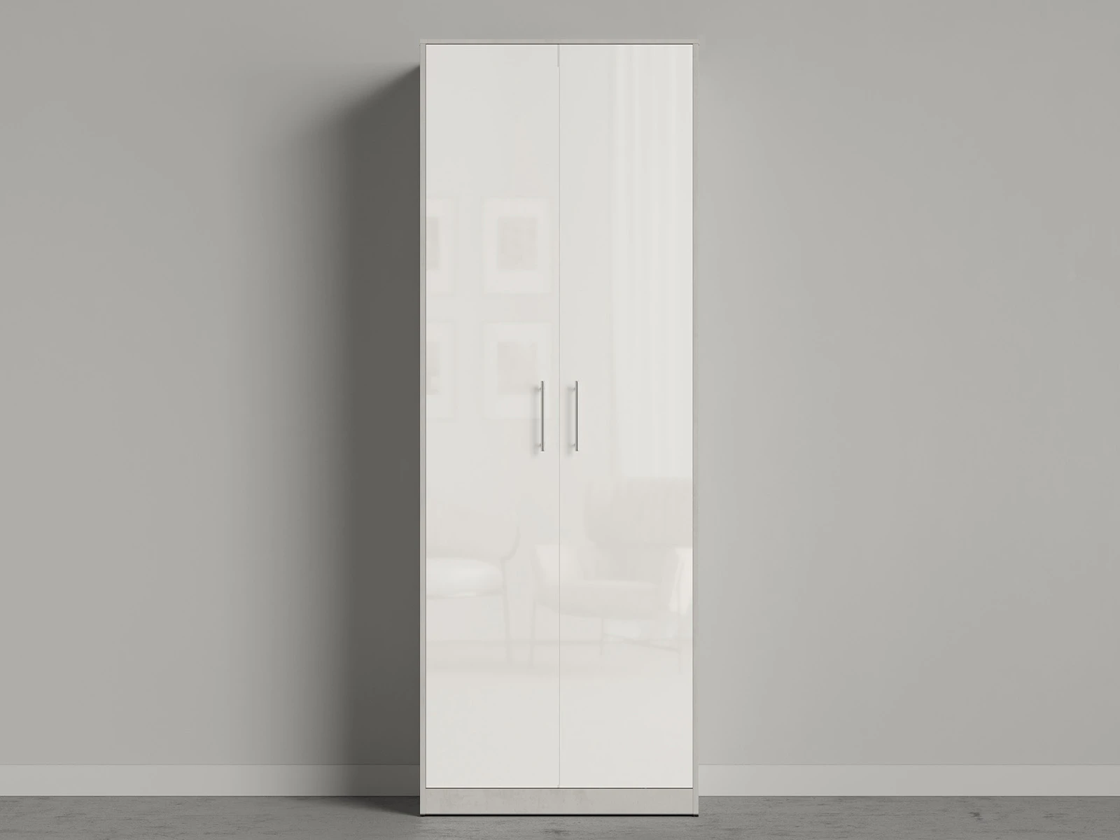 Cabinet 80 cm (Standard 45 cm depth) Concrete / White Gloss picture 1