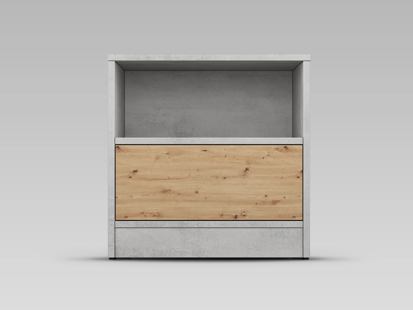 1 Bedside table Standard Concrete / Wild Oak