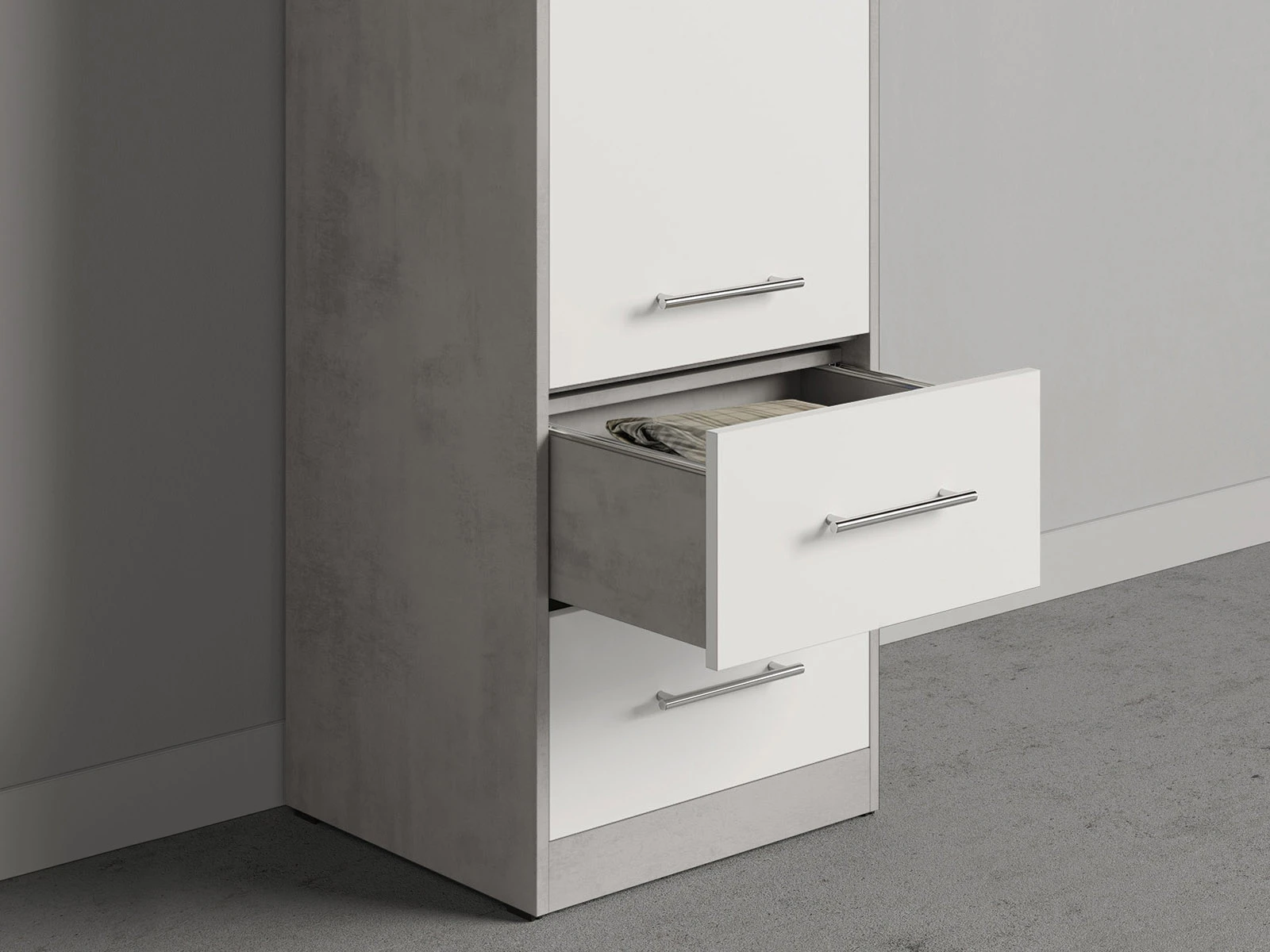 Cabinet 50 cm (Standard 45 cm depth) Concrete / White picture 4
