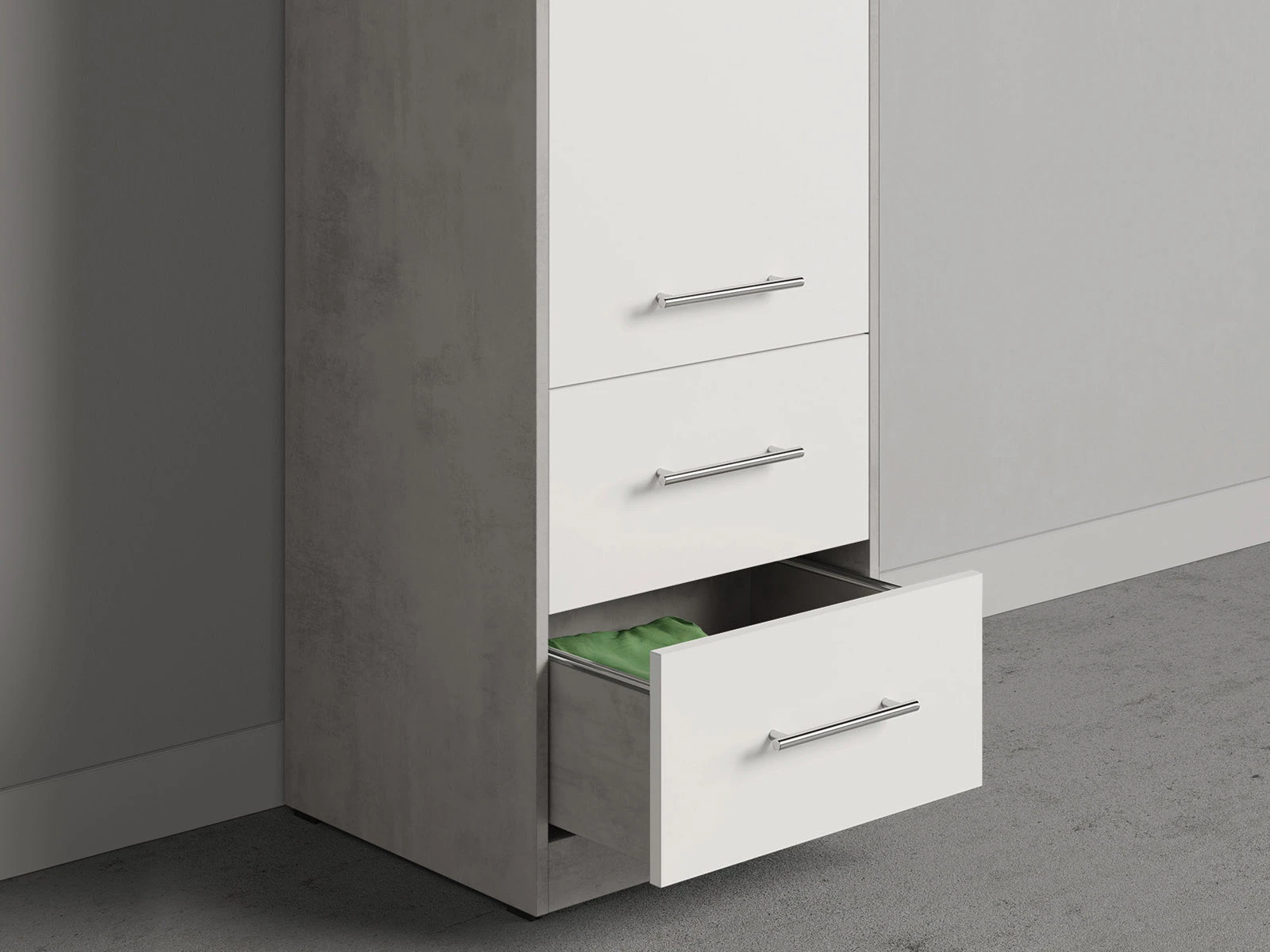 Cabinet 50 cm (Standard 45 cm depth) Concrete / White picture 5