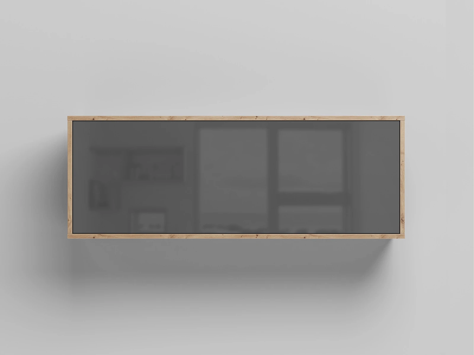 1 Wall cabinet - One door Wild Oak / Anthracite Gloss