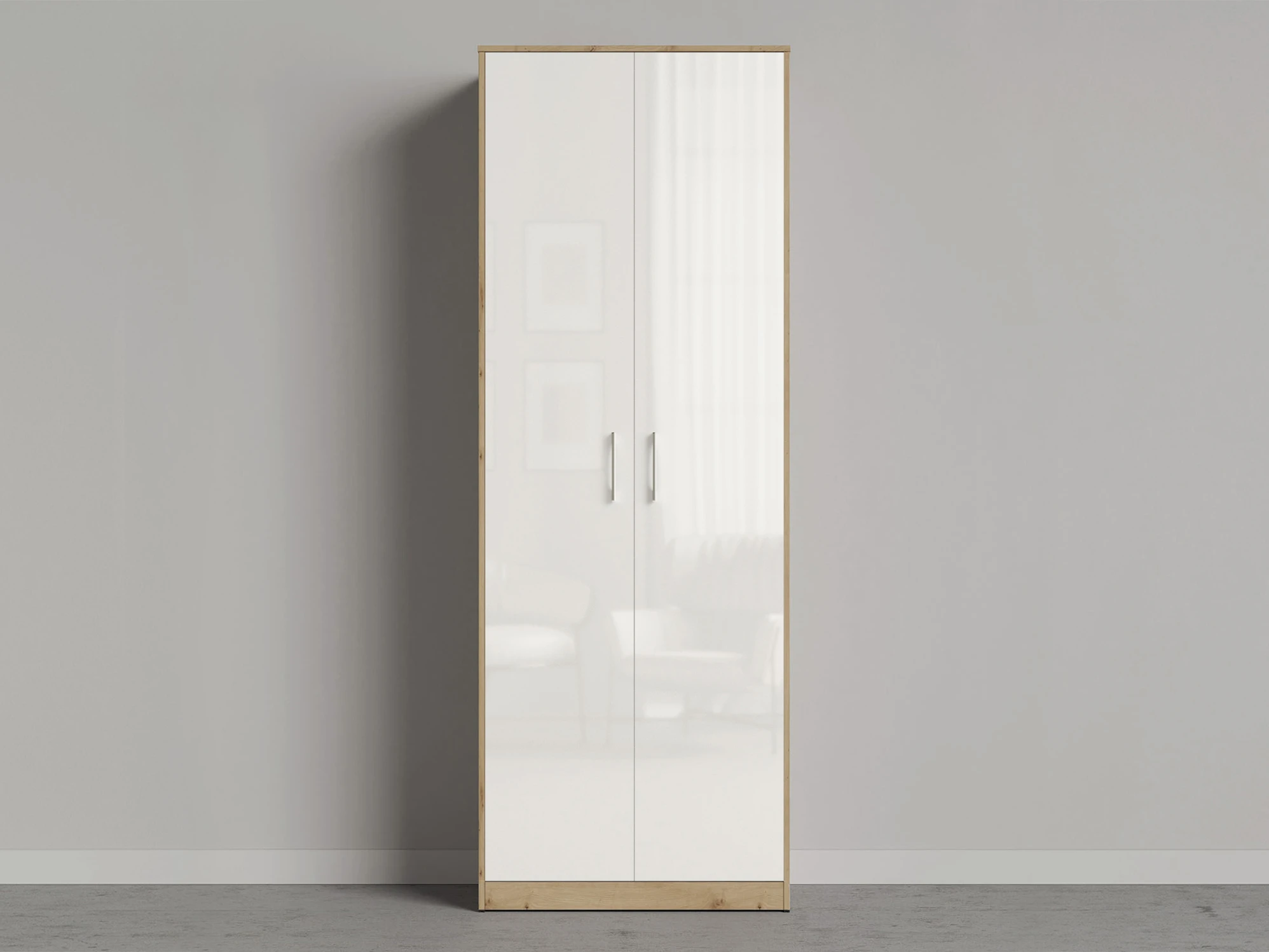 1 Cabinet 80 cm (Standard 45 cm depth) Wild Oak / White Gloss