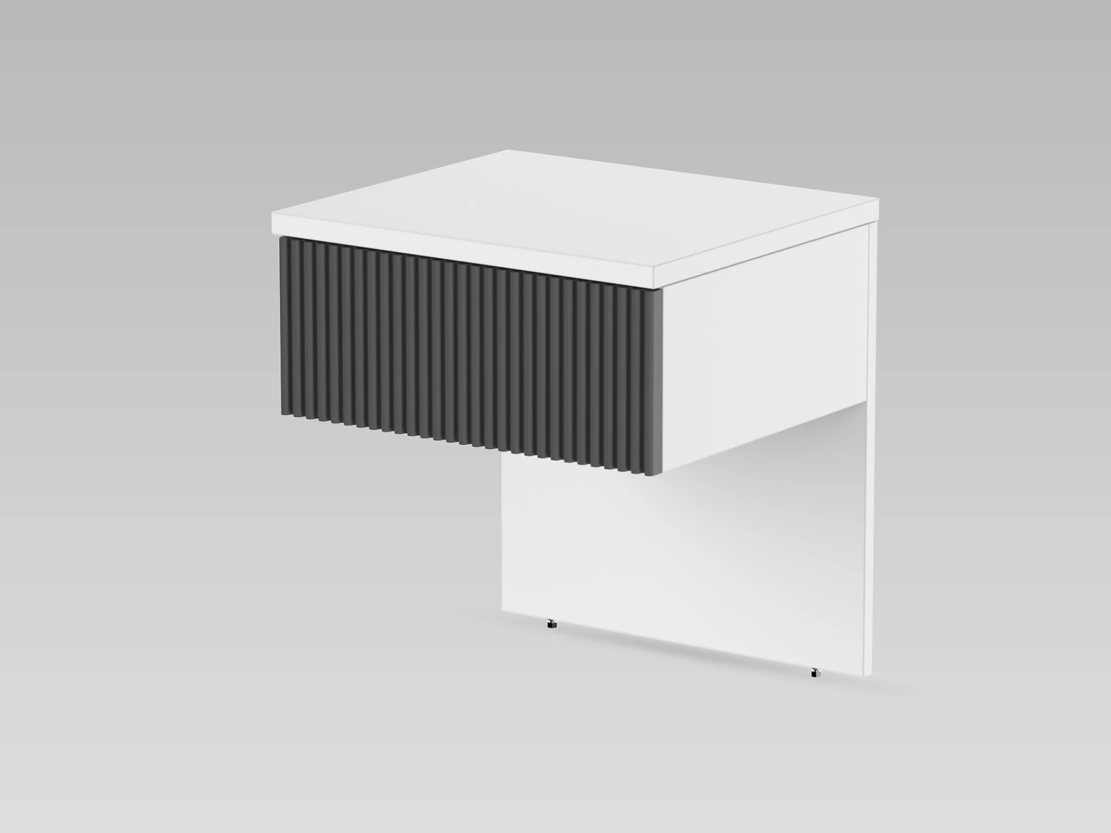 Bedside table Classic White / Anthracite Waves picture 2