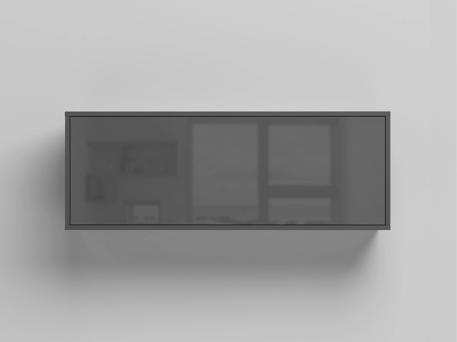 Wall cabinet - One door Anthracite / White Gloss picture 1