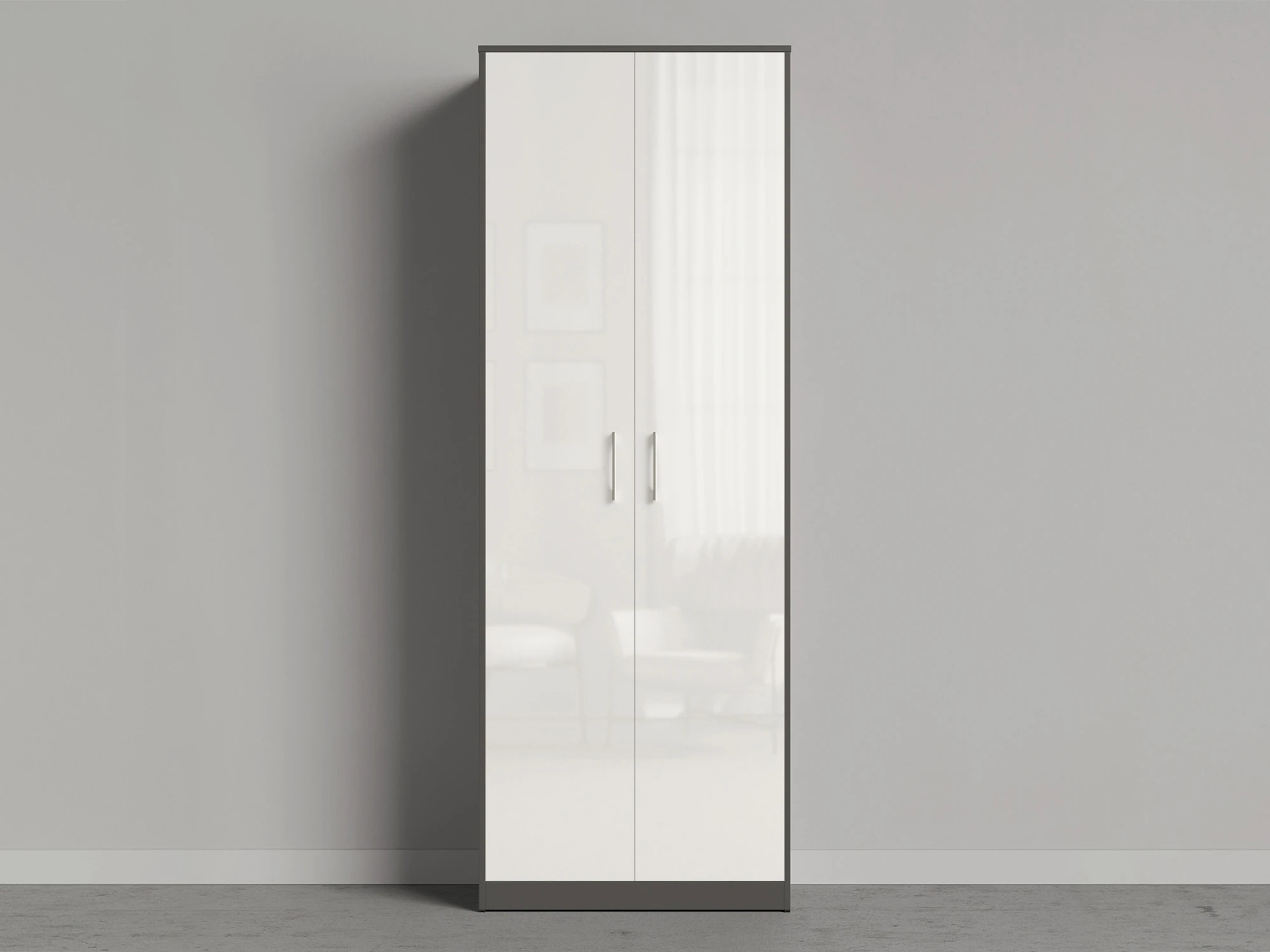 1 Cabinet 80 cm (Standard 45 cm depth) Anthracite / White Gloss
