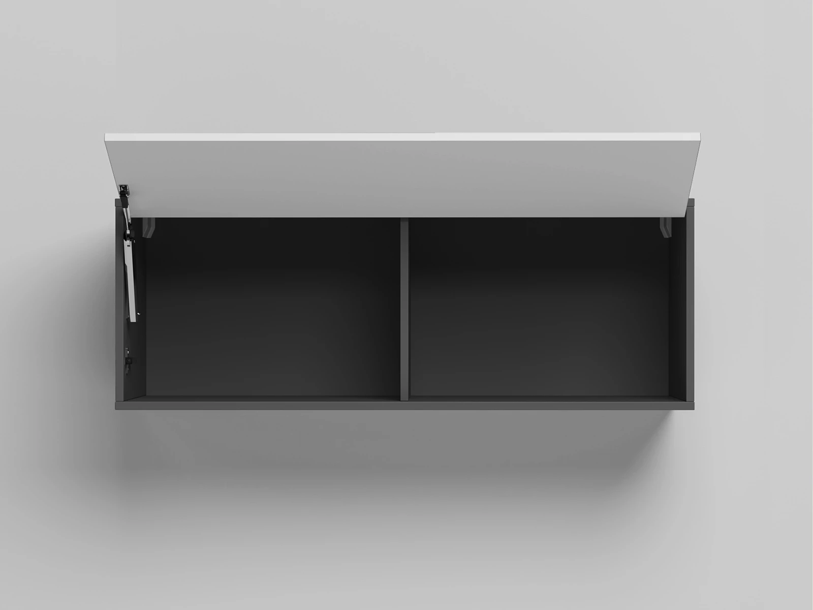 2 Wall cabinet - One door Anthracite / White Gloss