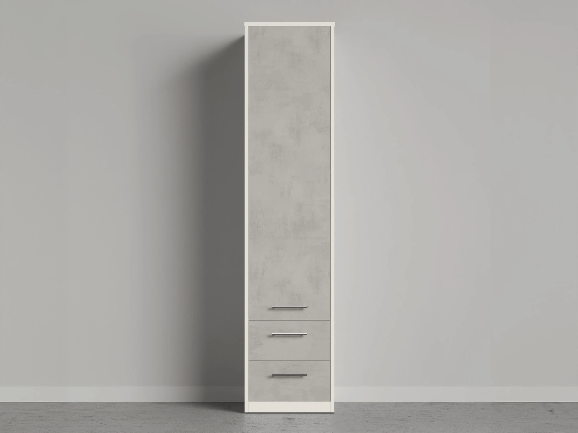 Cabinet 50 cm (Standard 55 cm depth) White / Concrete picture 1
