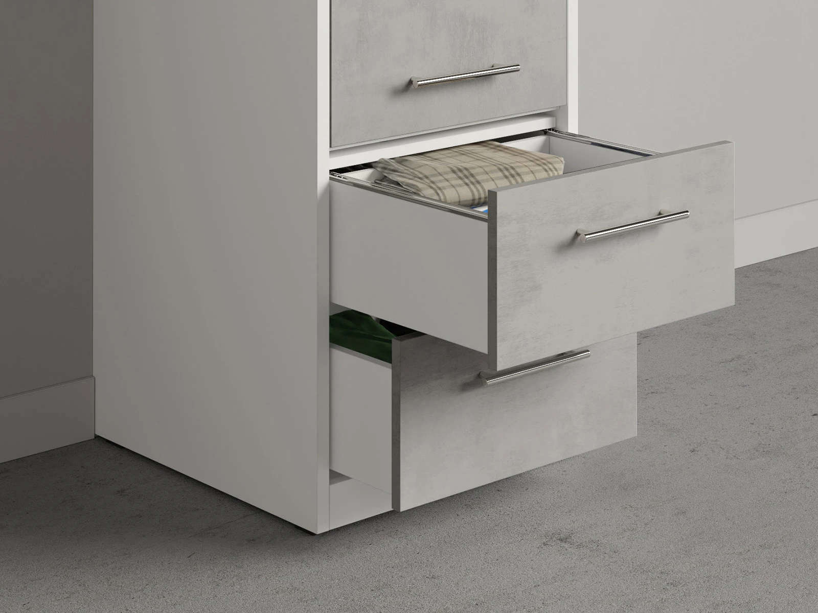 Cabinet 50 cm (Standard 55 cm depth) White / Concrete picture 4