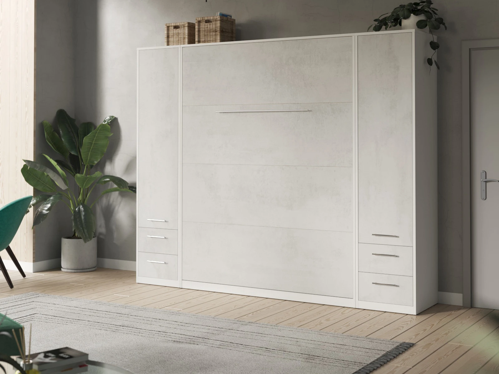 Cabinet 50 cm (Standard 55 cm depth) White / Concrete picture 9