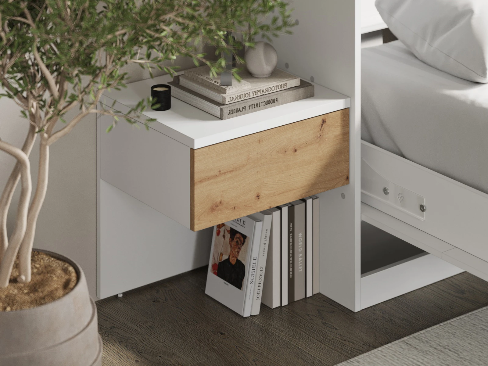 Bedside table Classic White / Wild Oak picture 5