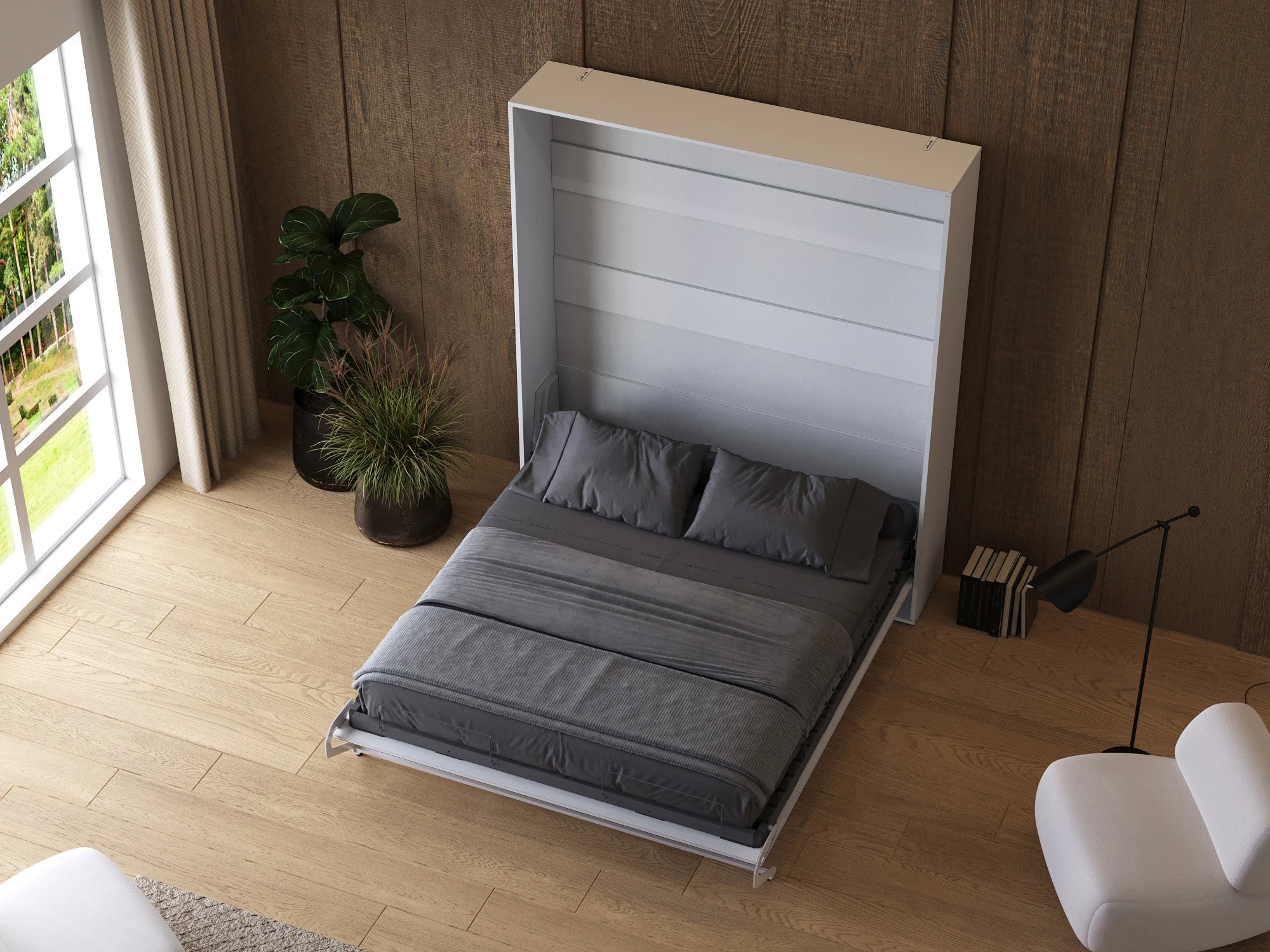 Muphy Bed 180x200 Vertical (M1) White / White Gloss picture 7