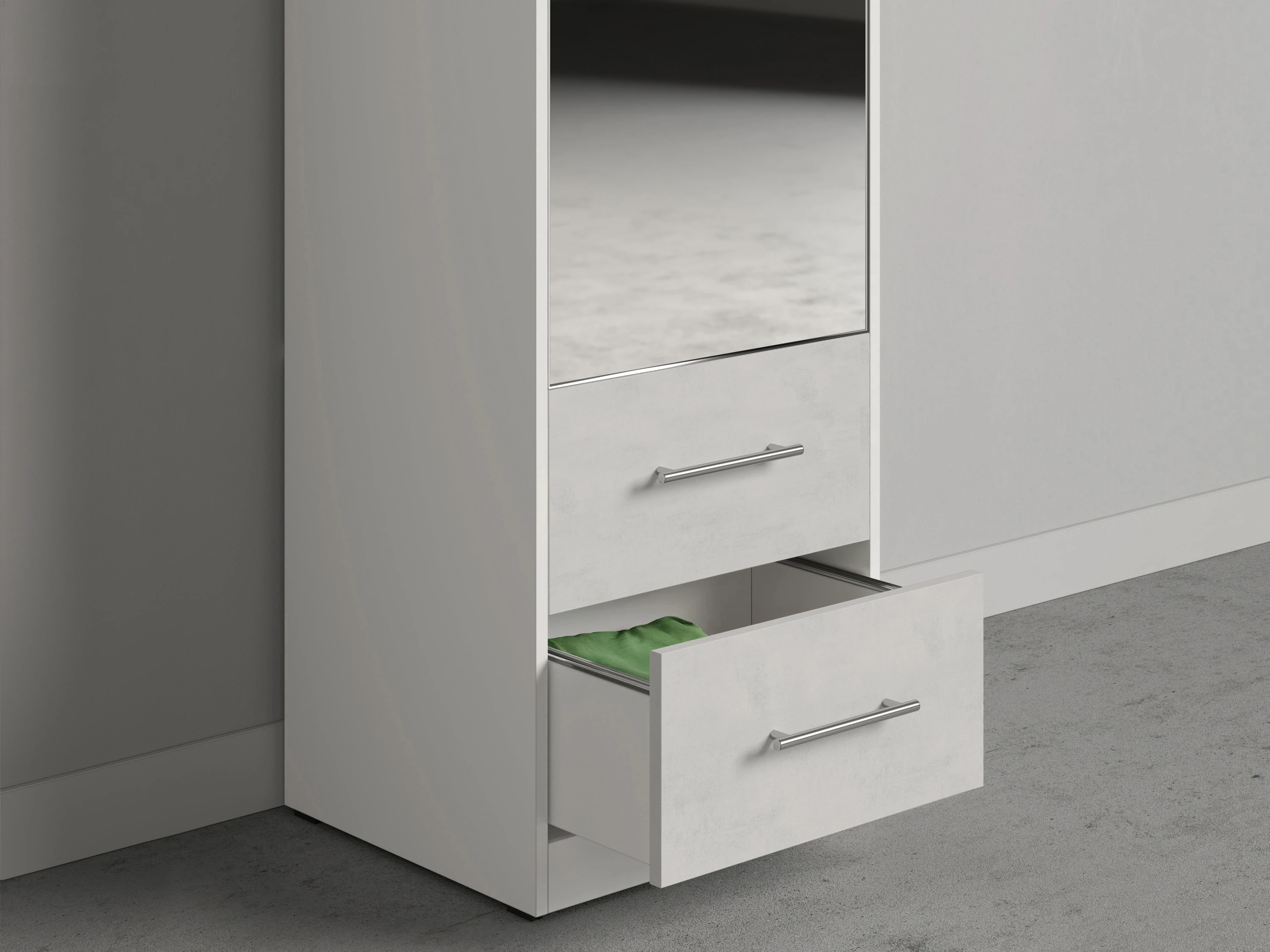 Cabinet 50 cm (Standard 45 cm depth) White / Mirror / Concrete picture 5