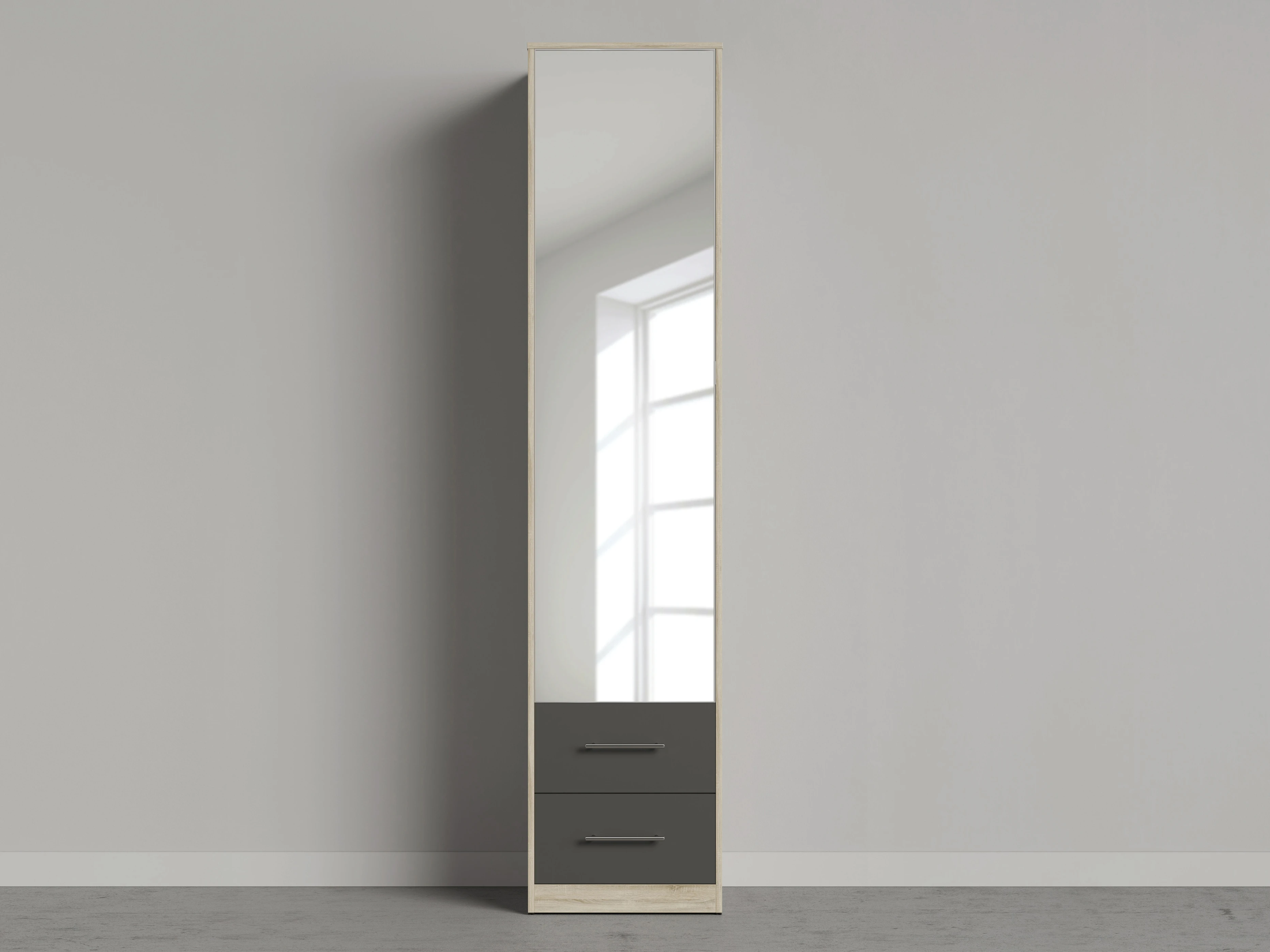 Cabinet 50 cm (Standard 45 cm depth) Oak Sonoma / Mirror / Anthracite picture 1