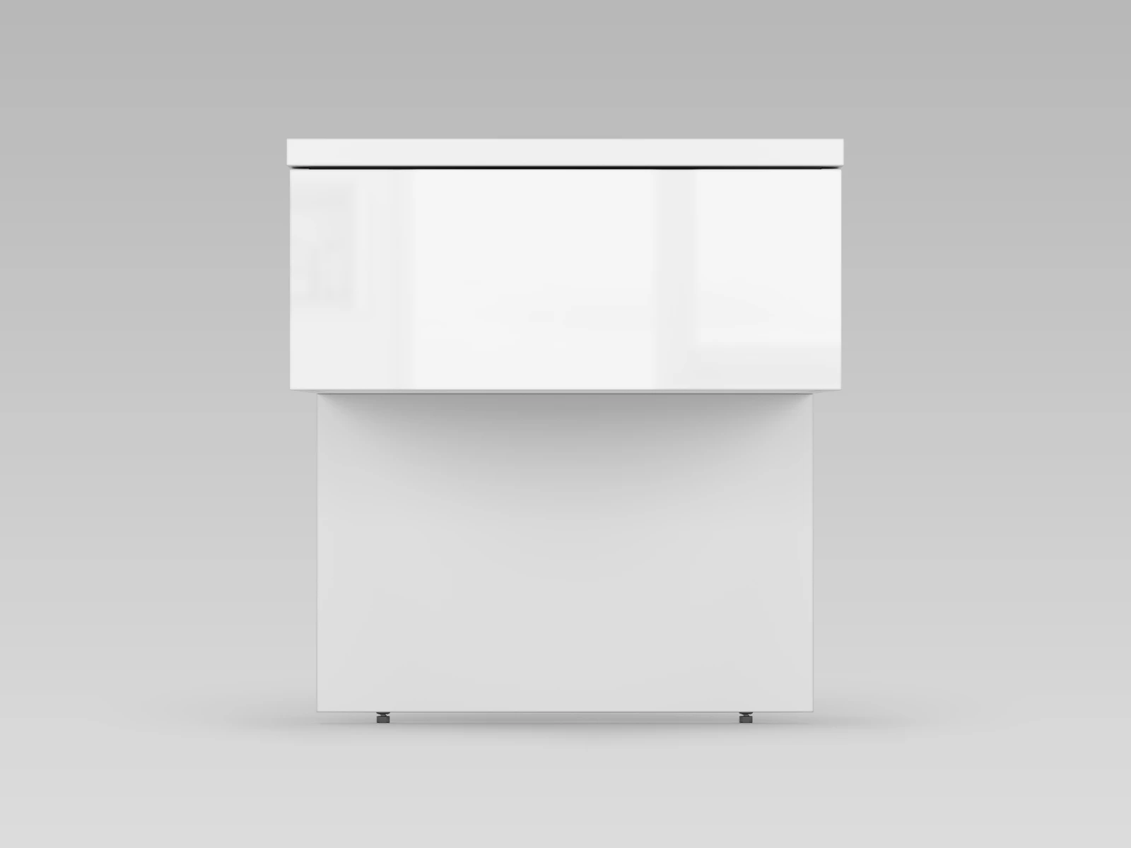 Bedside table Classic White / White Gloss picture 1