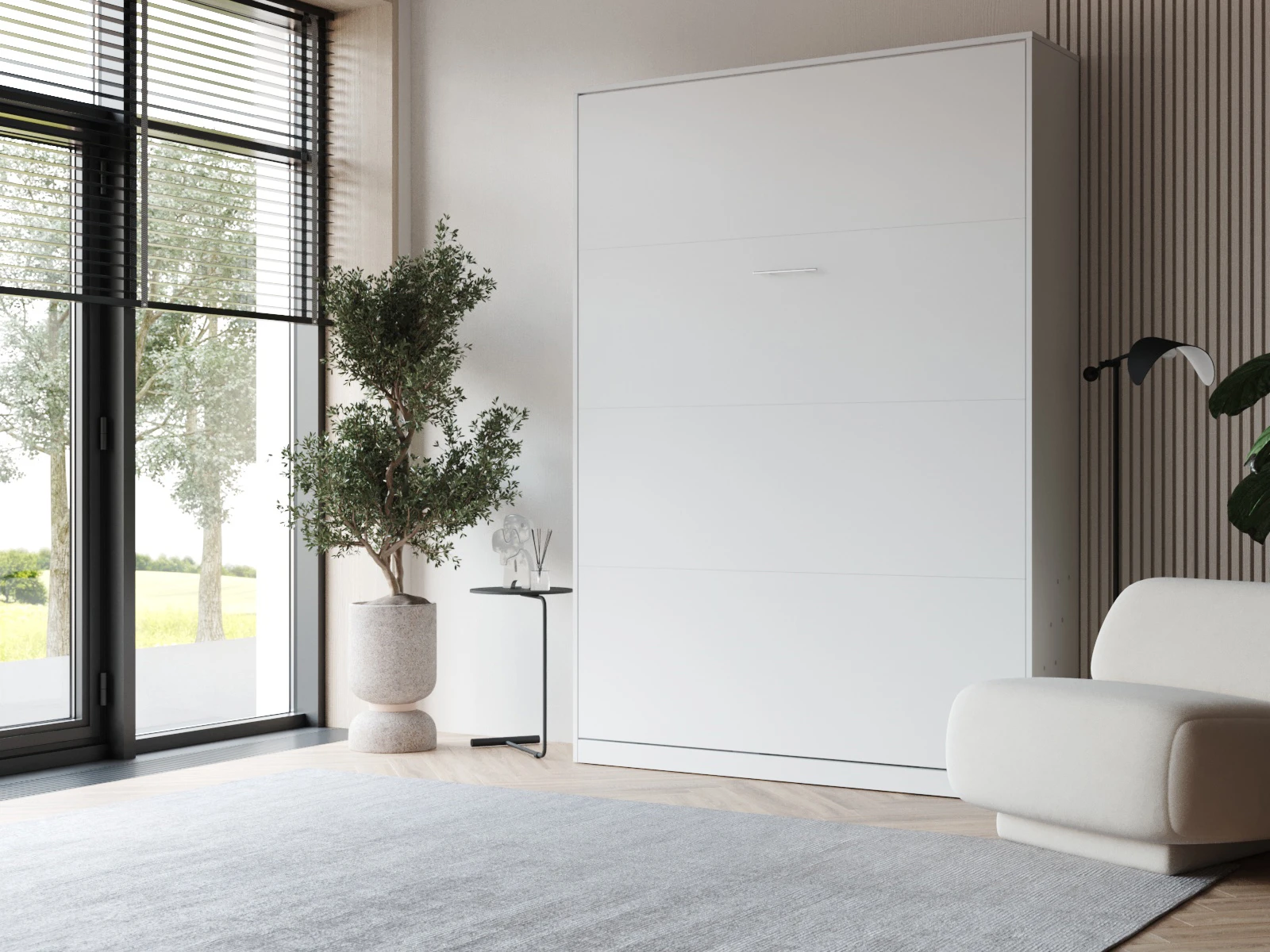 Murphy Bed 140x200 Vertical (Classic 40 cm depth) White picture 2