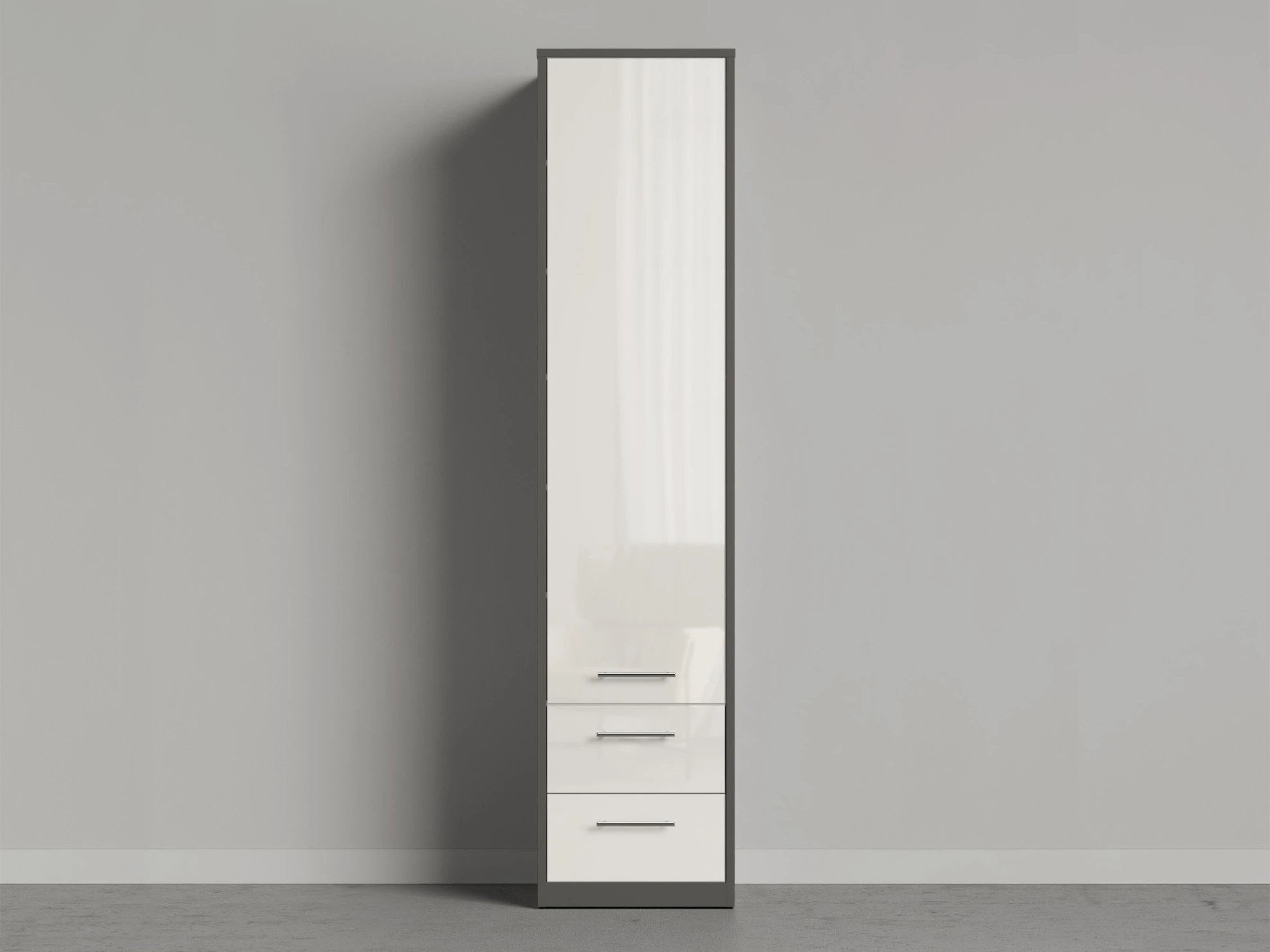 1 Cabinet 50 cm (Standard 55 cm depth) Anthracite / White Gloss