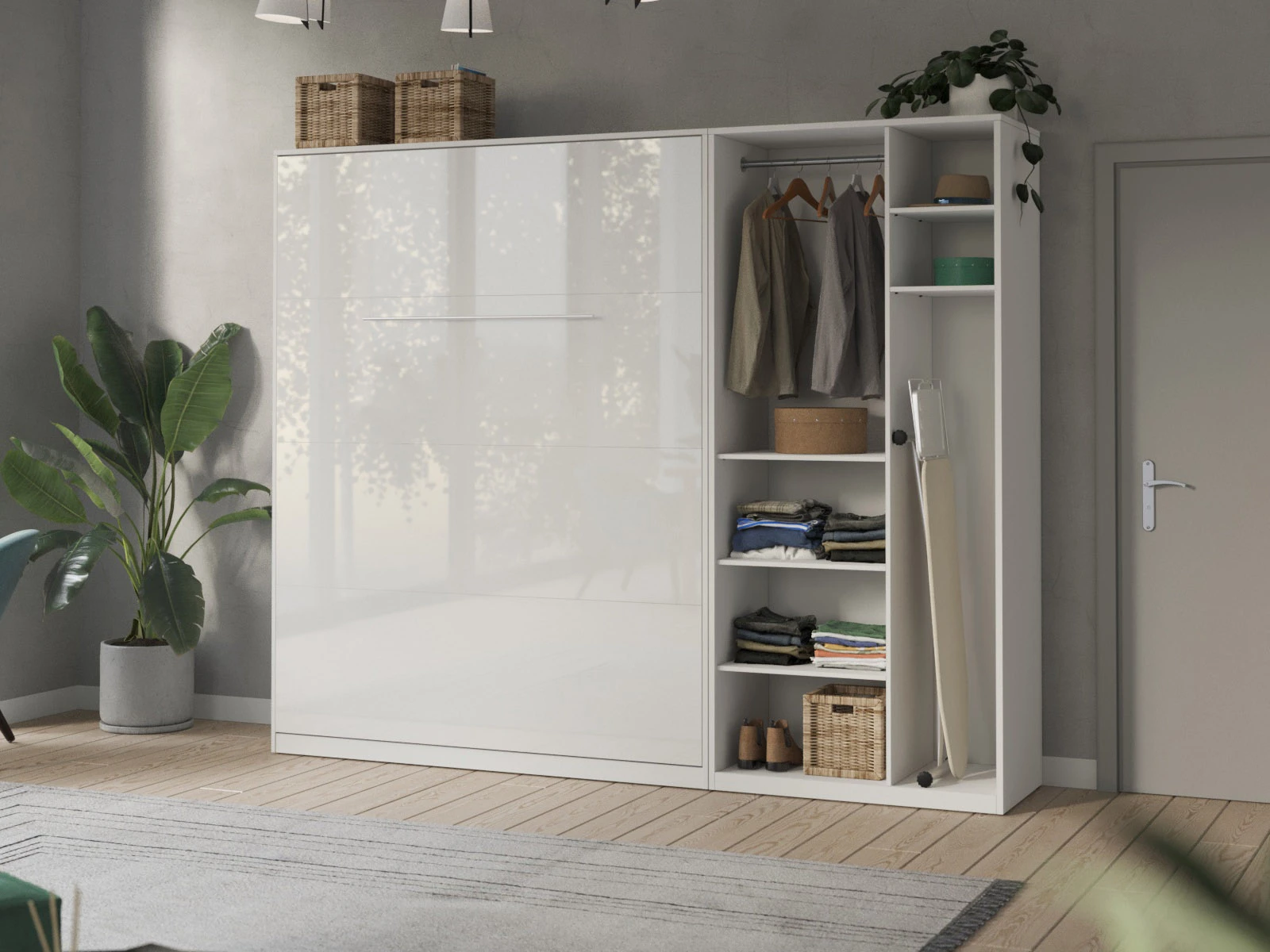Cabinet 100 cm (Standard 45 cm depth) White / White Gloss picture 9