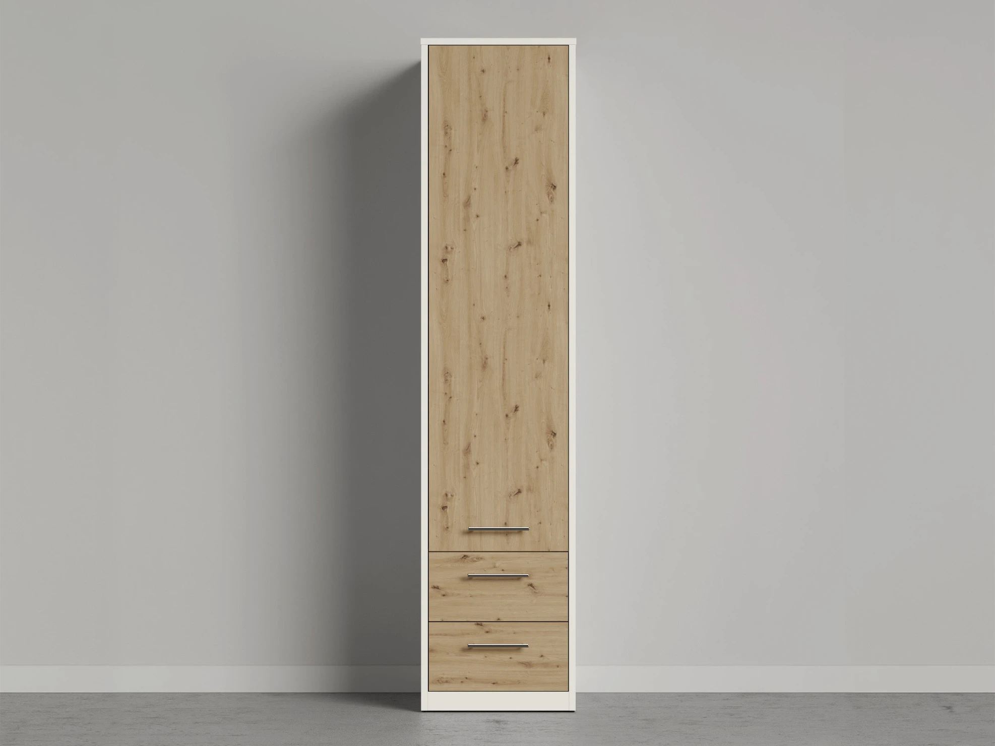 1 Cabinet 50 cm (Standard 55 cm depth) White / Wild Oak