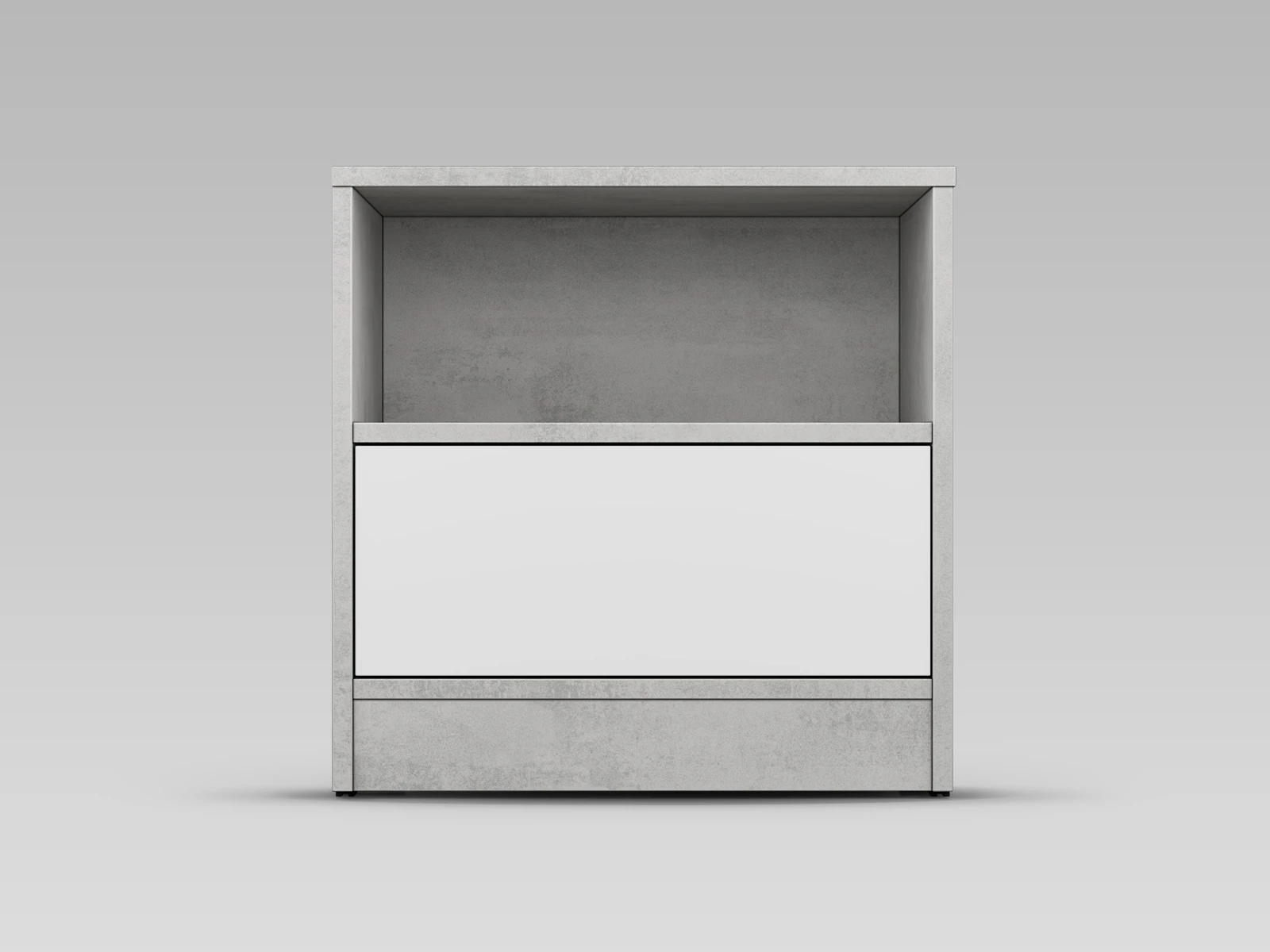 1 Bedside table Standard Concrete / White