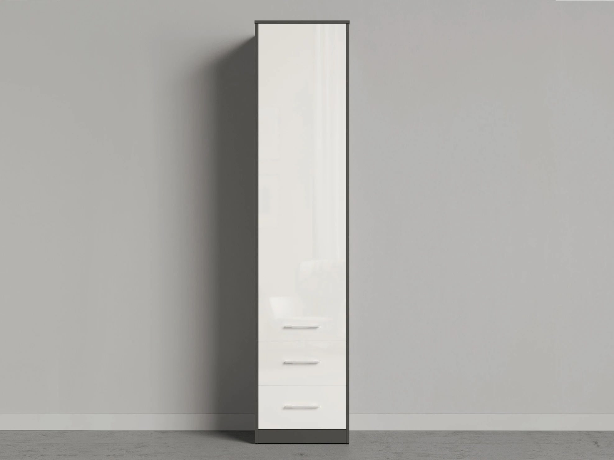 1 Cabinet 50 cm (Standard 45 cm depth) Anthracite / White Gloss