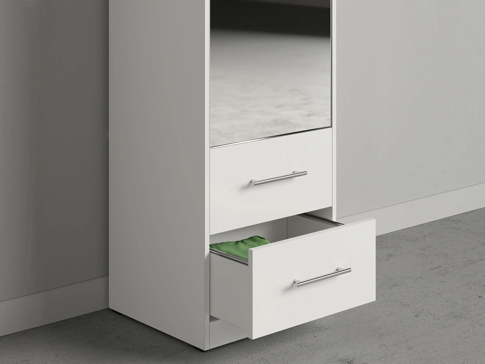 Murphy Bed SET 140x200cm Vertical + 2x Cabinets 50cm White/White with Mirror picture 6