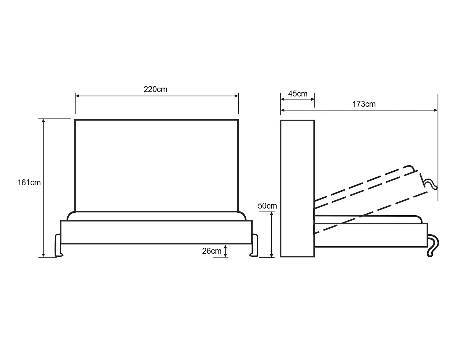 
Murphy Bed 140x200 Horizontal (Standard 45 cm depth) Wild Oak / Anthracite picture 11