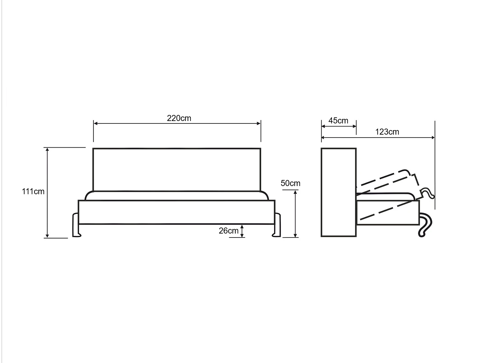 Murphy Bed 90x200 Horizontal (Standard 45 cm depth) Wild Oak picture 11