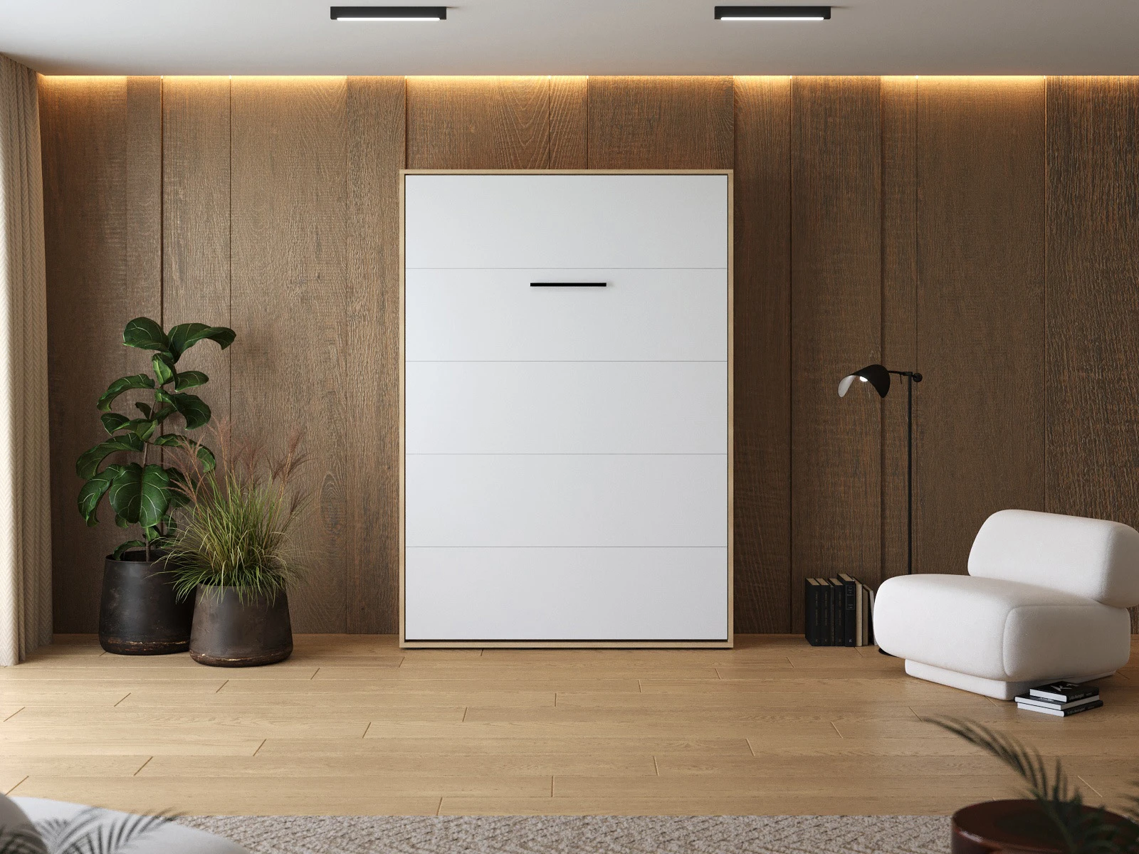 Murphy Bed 140x200 Vertical (M1 40cm depth) Kaiserberg Oak/White  picture 3