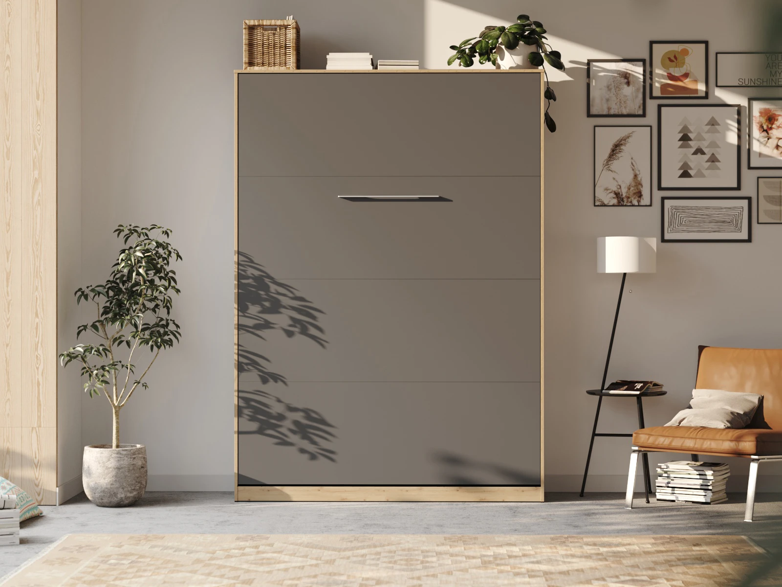 Murphy bed 140x200V Depth 45cm Wild Oak/Anthracite picture 3