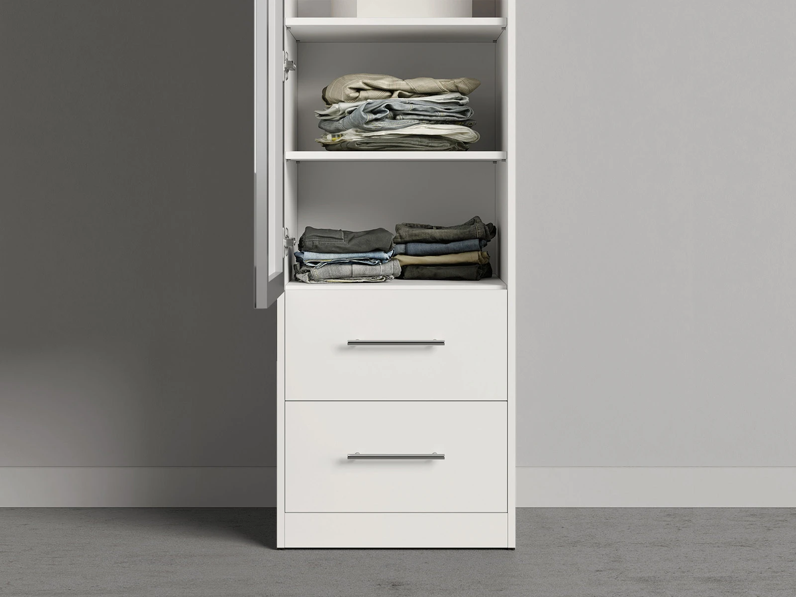 Cabinet 50 cm (Standard 45 cm depth) White / Mirror / White picture 7