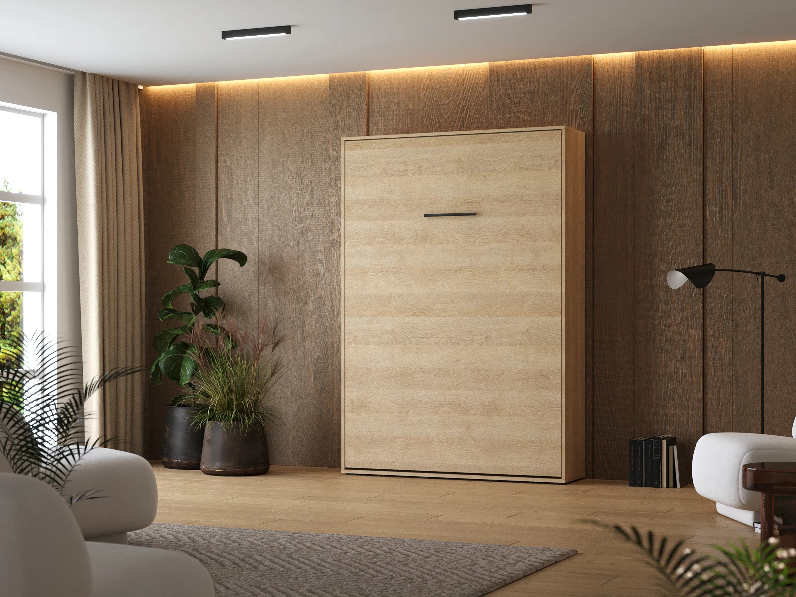 Murphy Bed 140x200 Vertical (M1 40cm depth) Kaiserberg Oak  picture 1