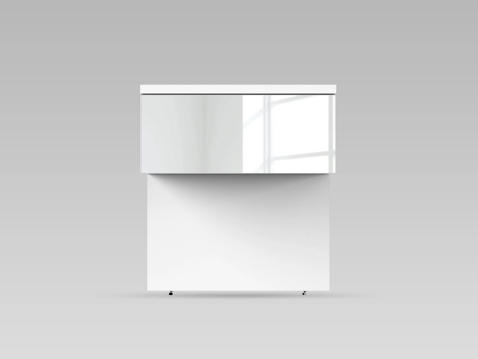 1 Bedside table White / Mirror