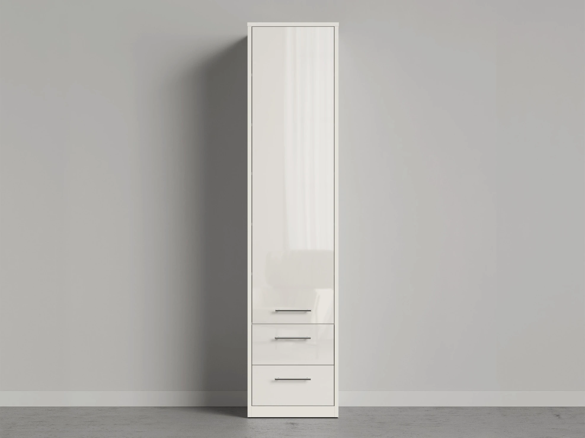 1 Closet 50x220 cm (Standard 55 cm depth) White/ White Gloss
